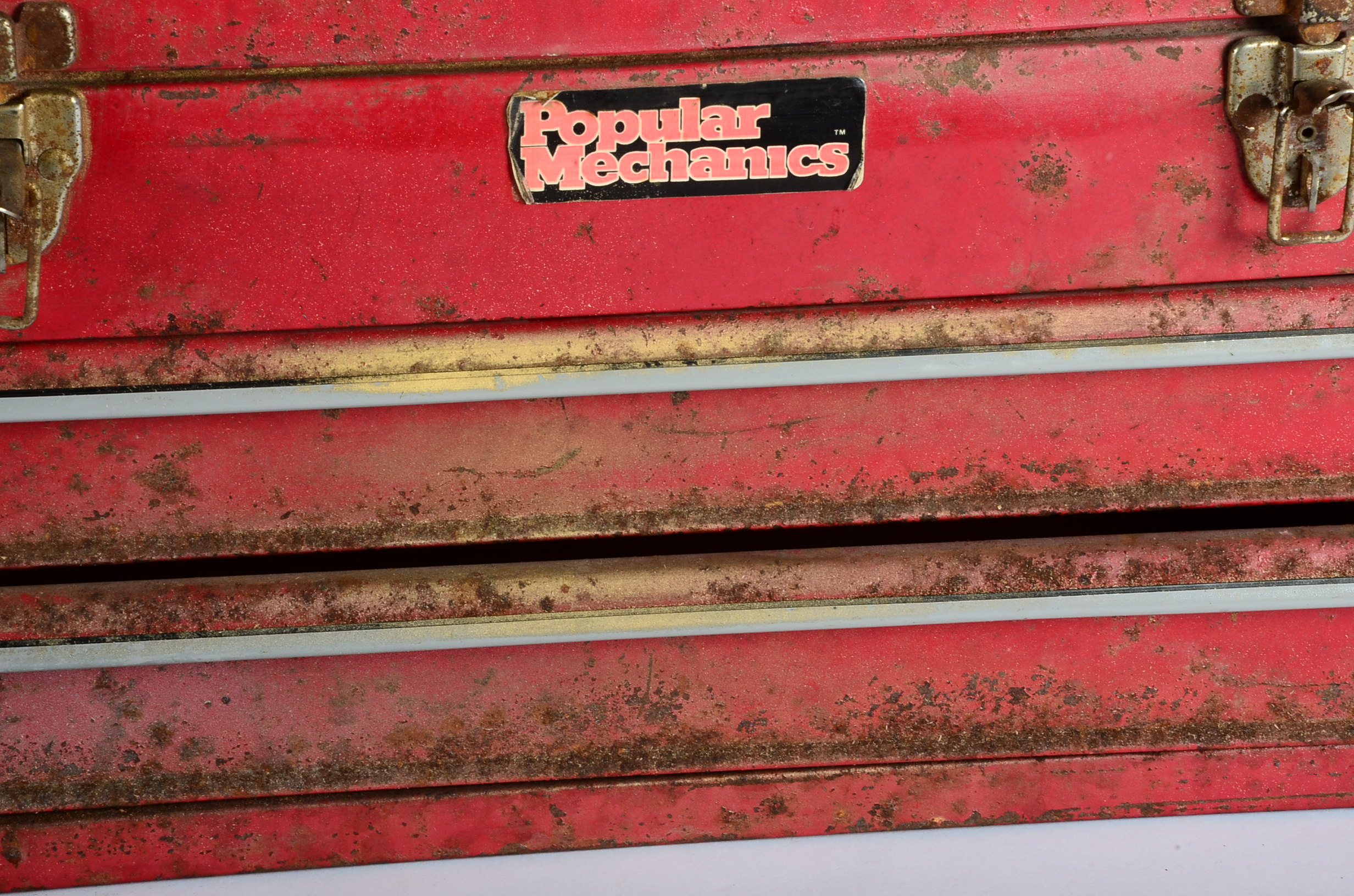 Pair of Vintage Red Metal Tool Boxes