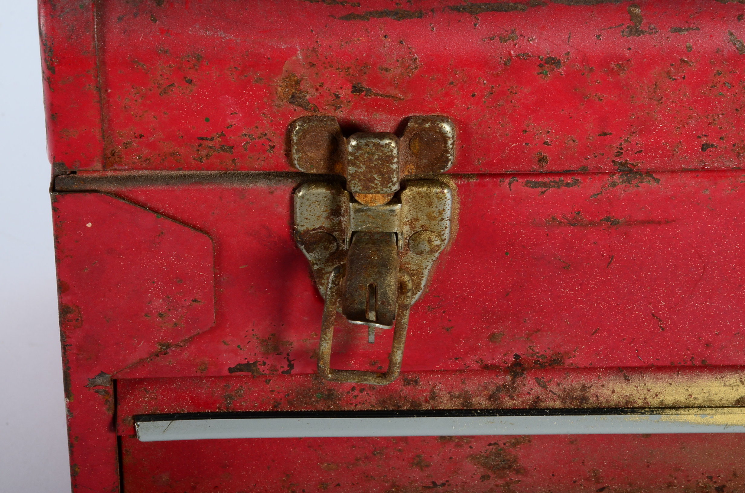 Pair of Vintage Red Metal Tool Boxes