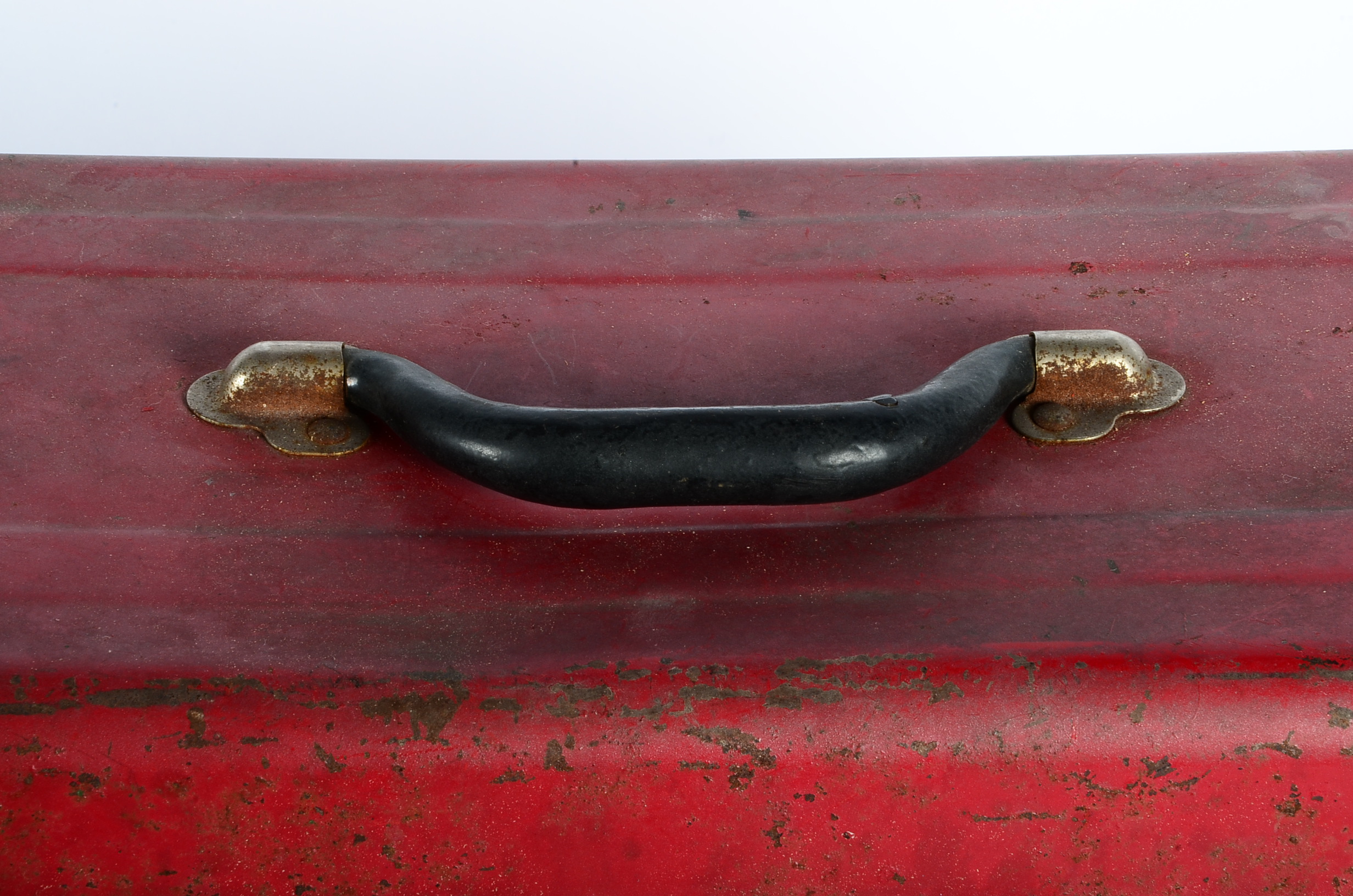 Pair of Vintage Red Metal Tool Boxes