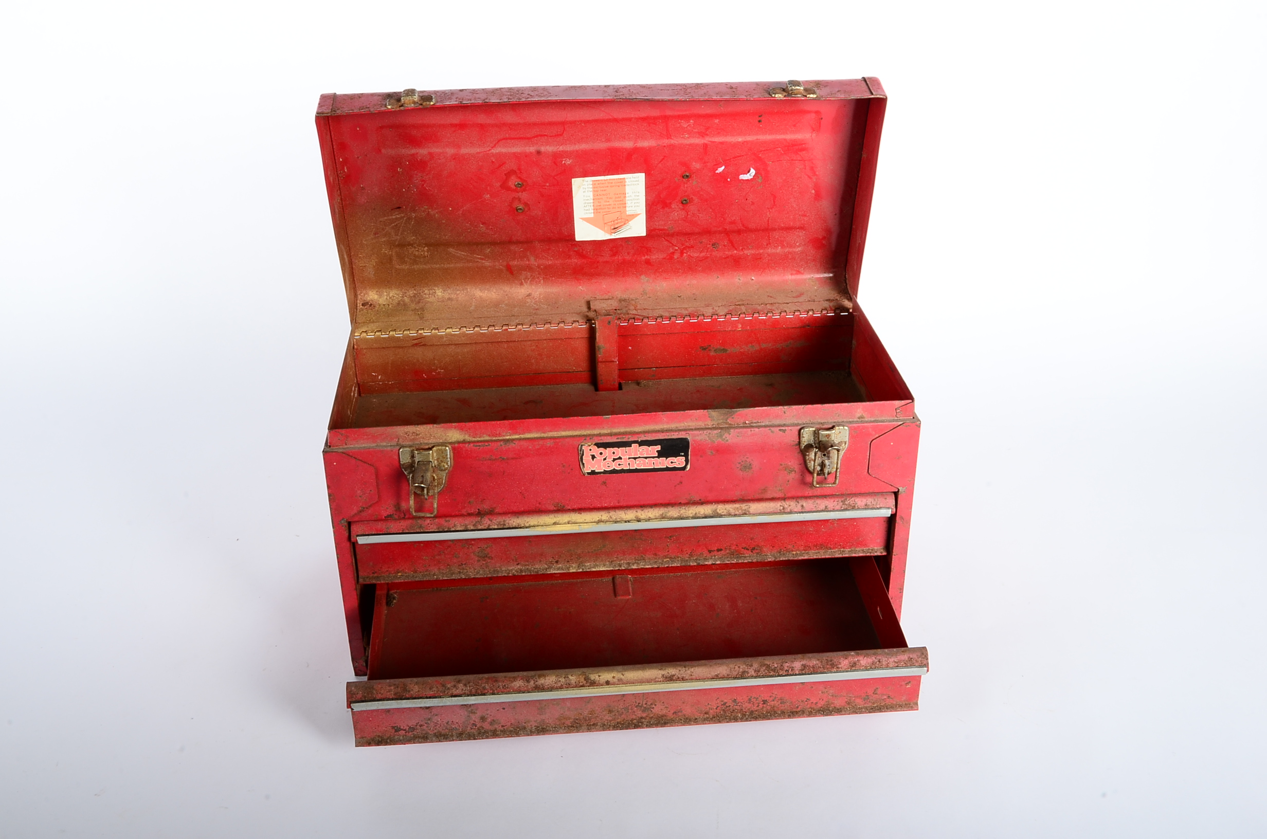 Pair of Vintage Red Metal Tool Boxes