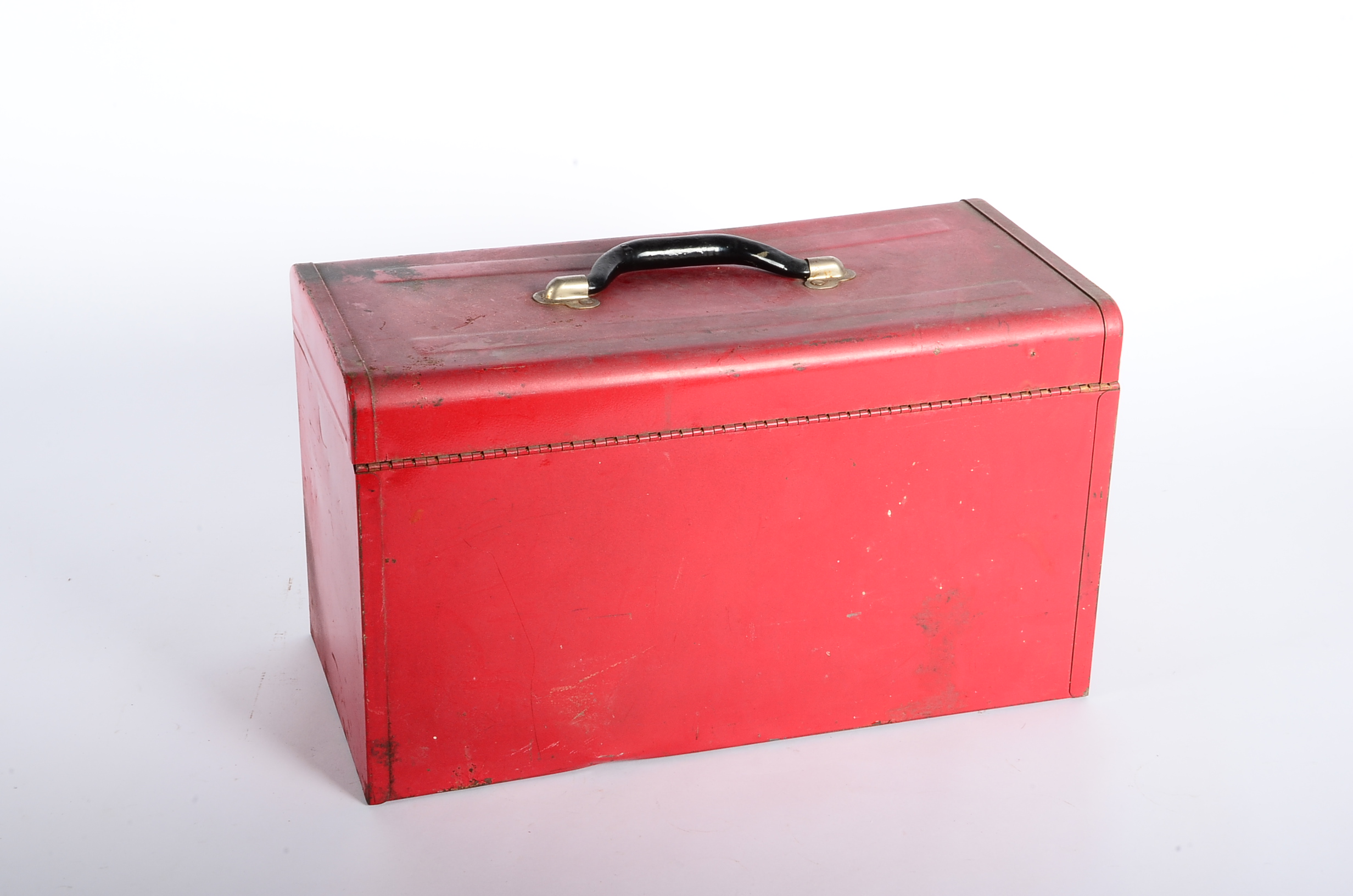 Pair of Vintage Red Metal Tool Boxes