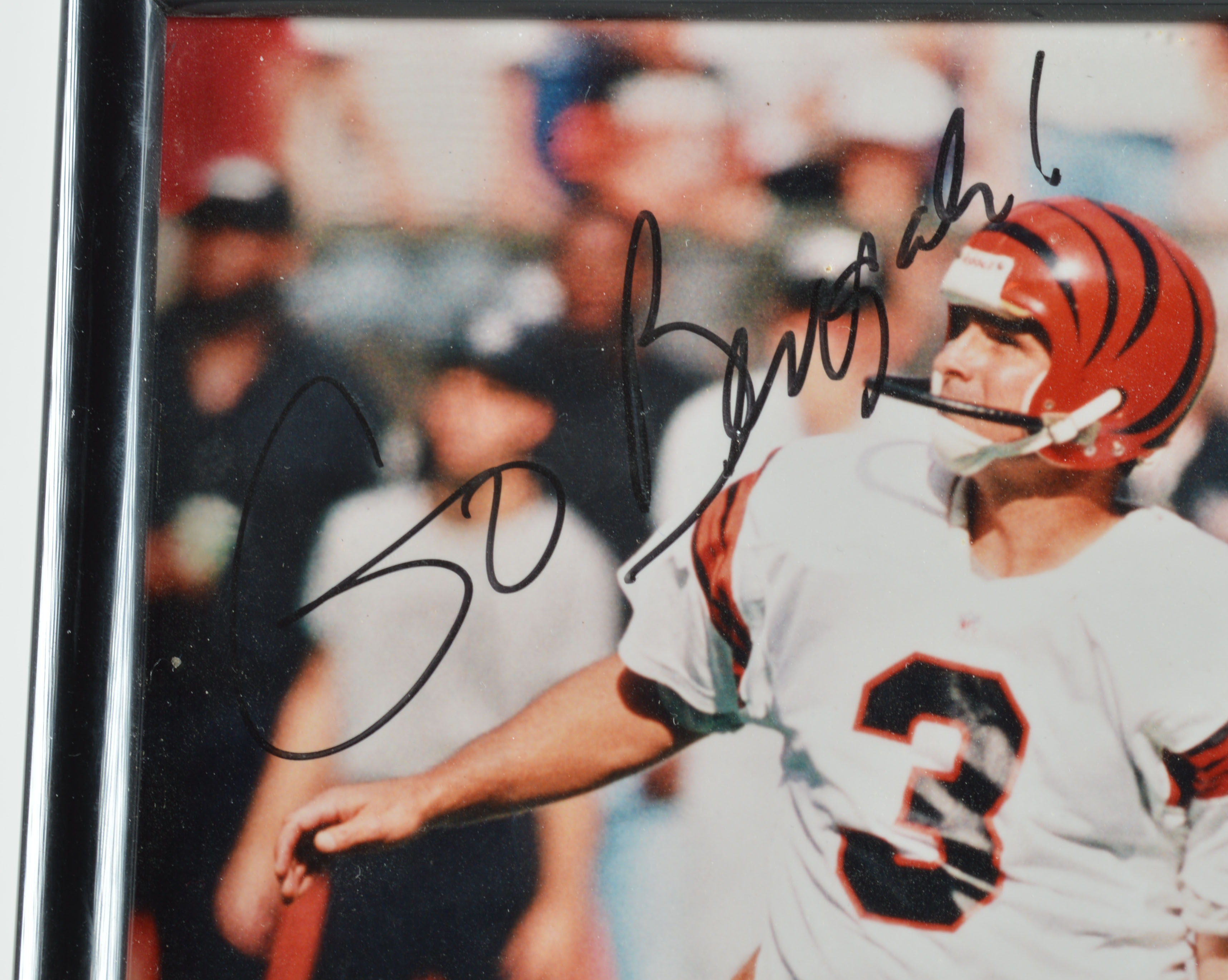 Pete Johnson Autographed Cincinnati Bengals Football & Jim Breech Signed Photo