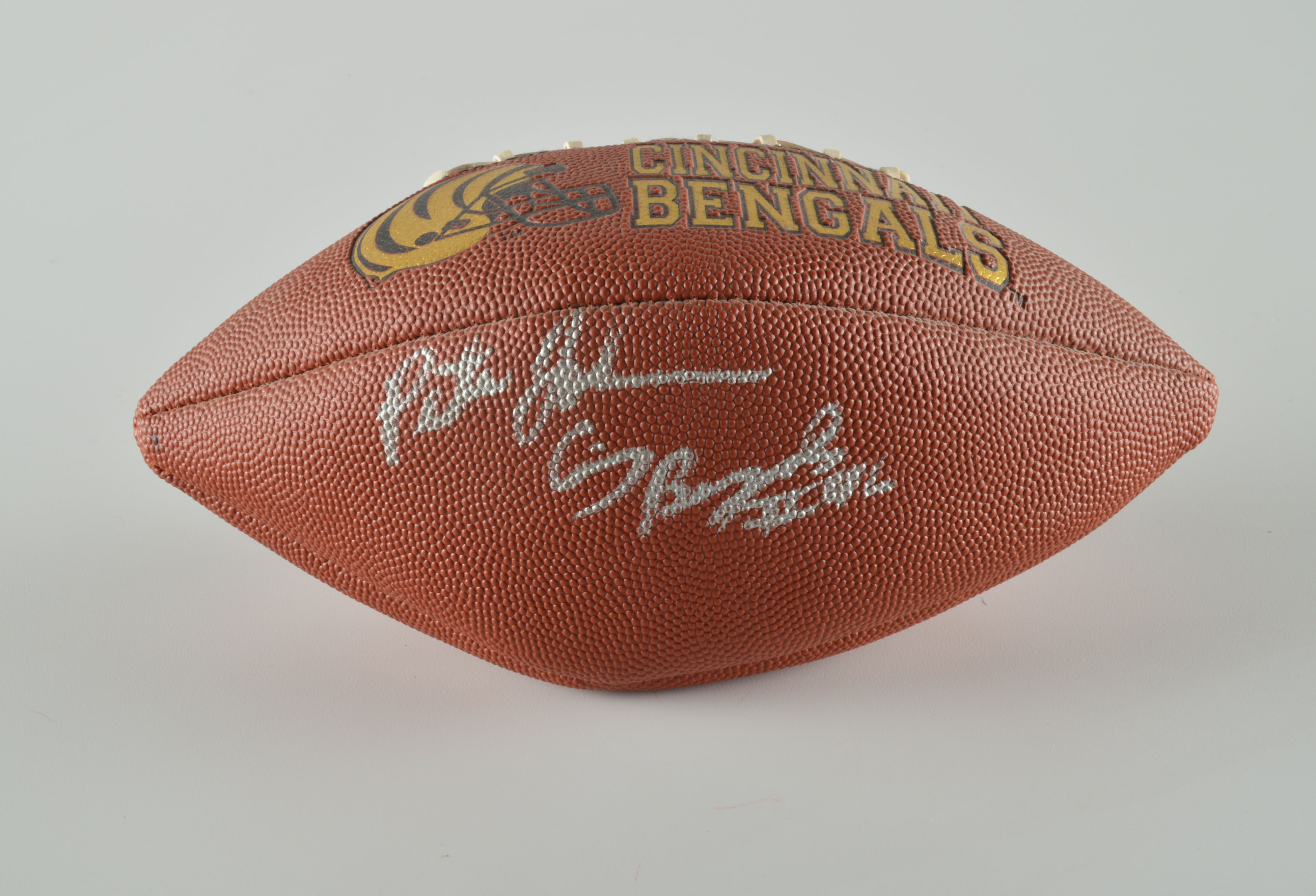 Pete Johnson Autographed Cincinnati Bengals Football & Jim Breech Signed Photo