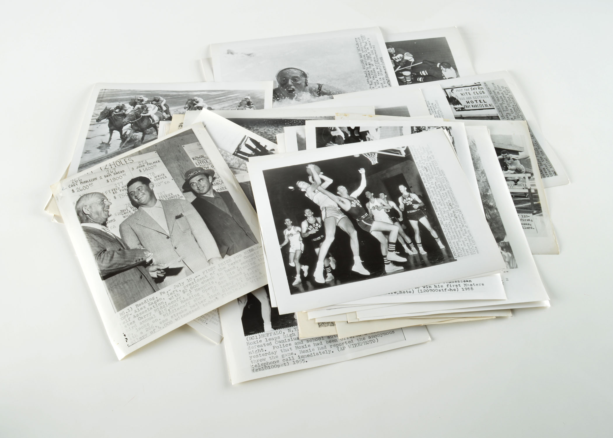 Thirty Seven Black & White Sports Press Photos Football, Basketball, Golf, Etc