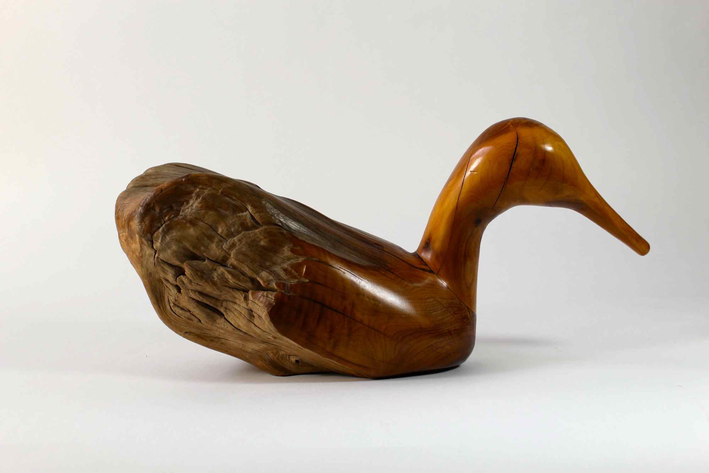 R. Brandt Signed Cypress Hand-Carved Duck