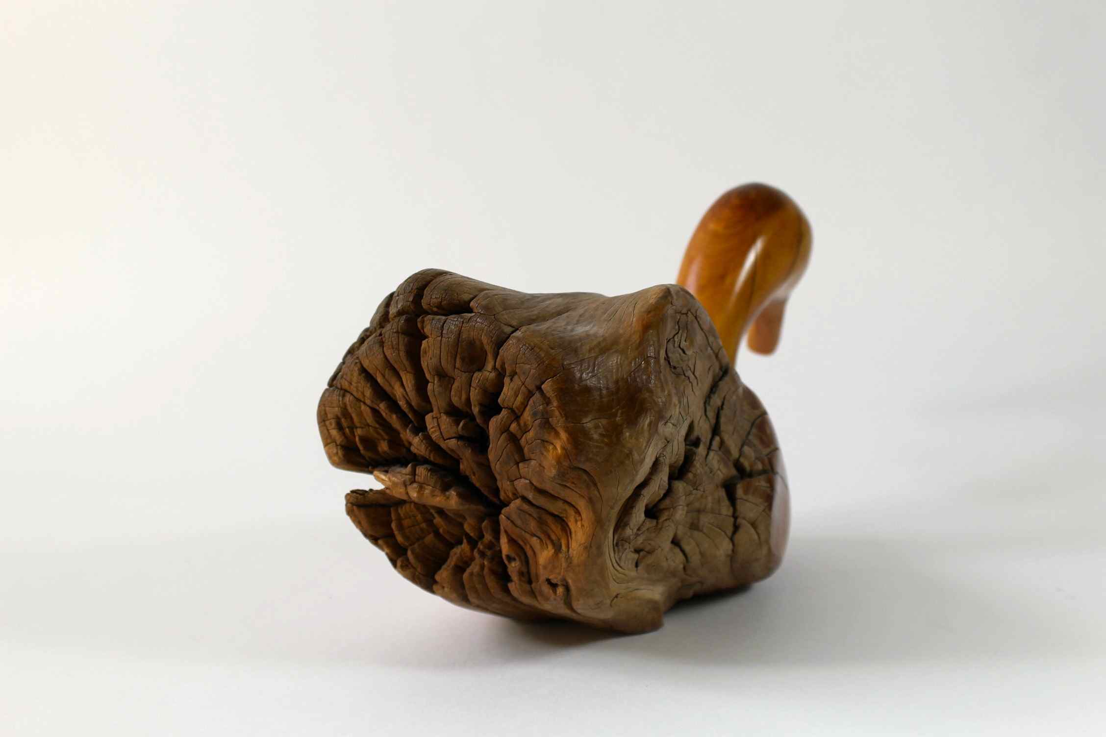 R. Brandt Signed Cypress Hand-Carved Duck