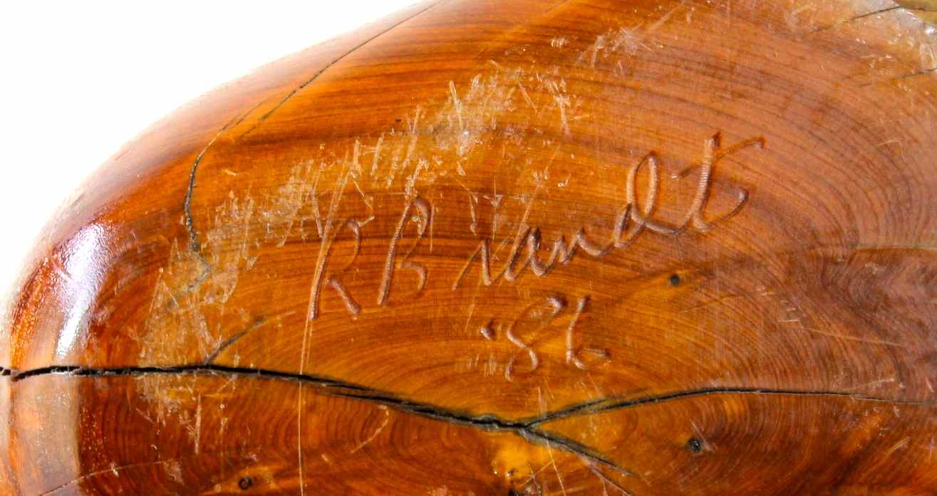 R. Brandt Signed Cypress Hand-Carved Duck