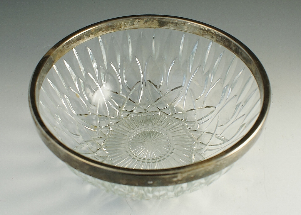 Three Silver Plated Rim Serving Bowls
