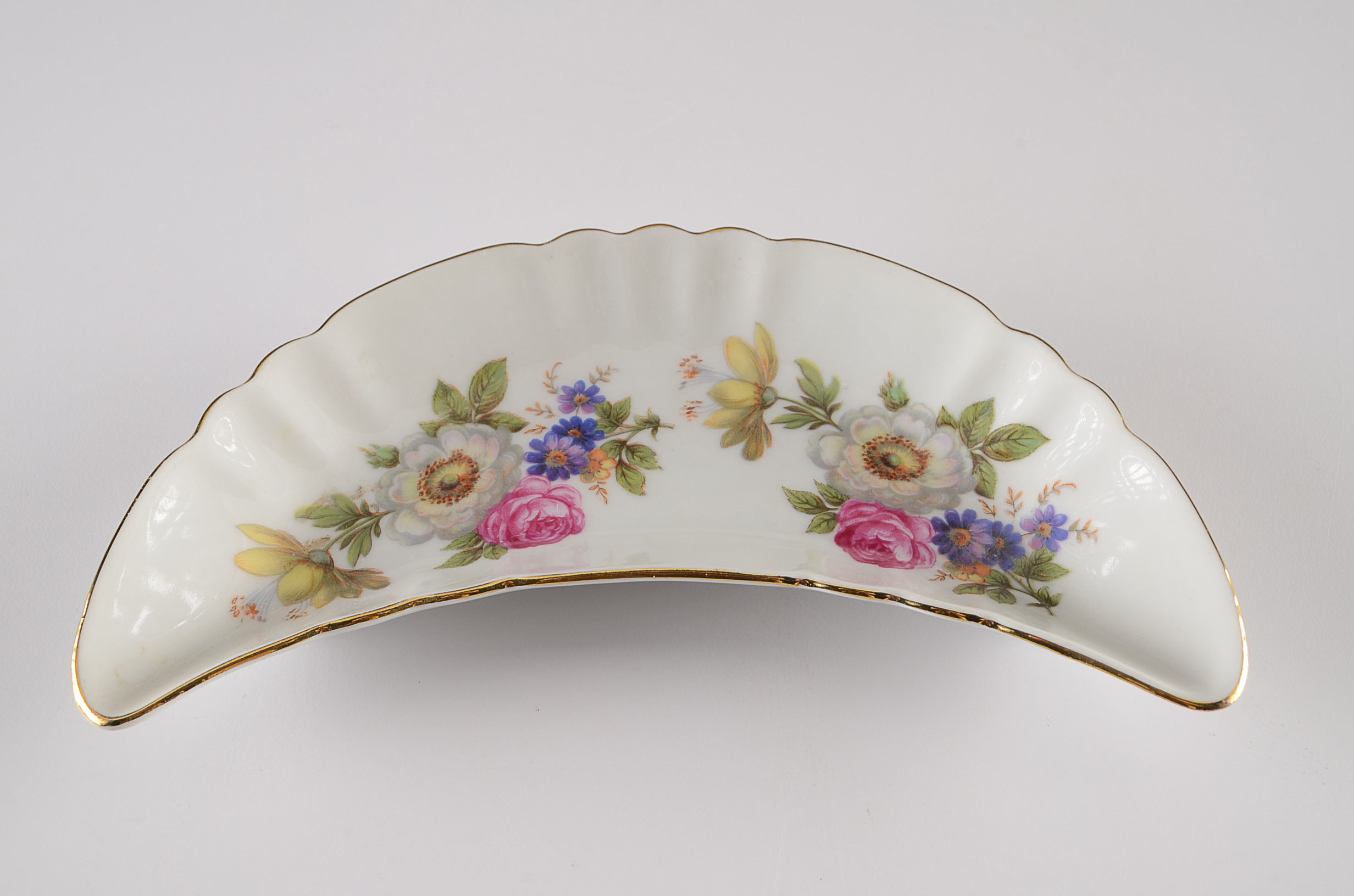 Pair of Old Nuremberg Bavaria Germany Crescent Bone Dishes