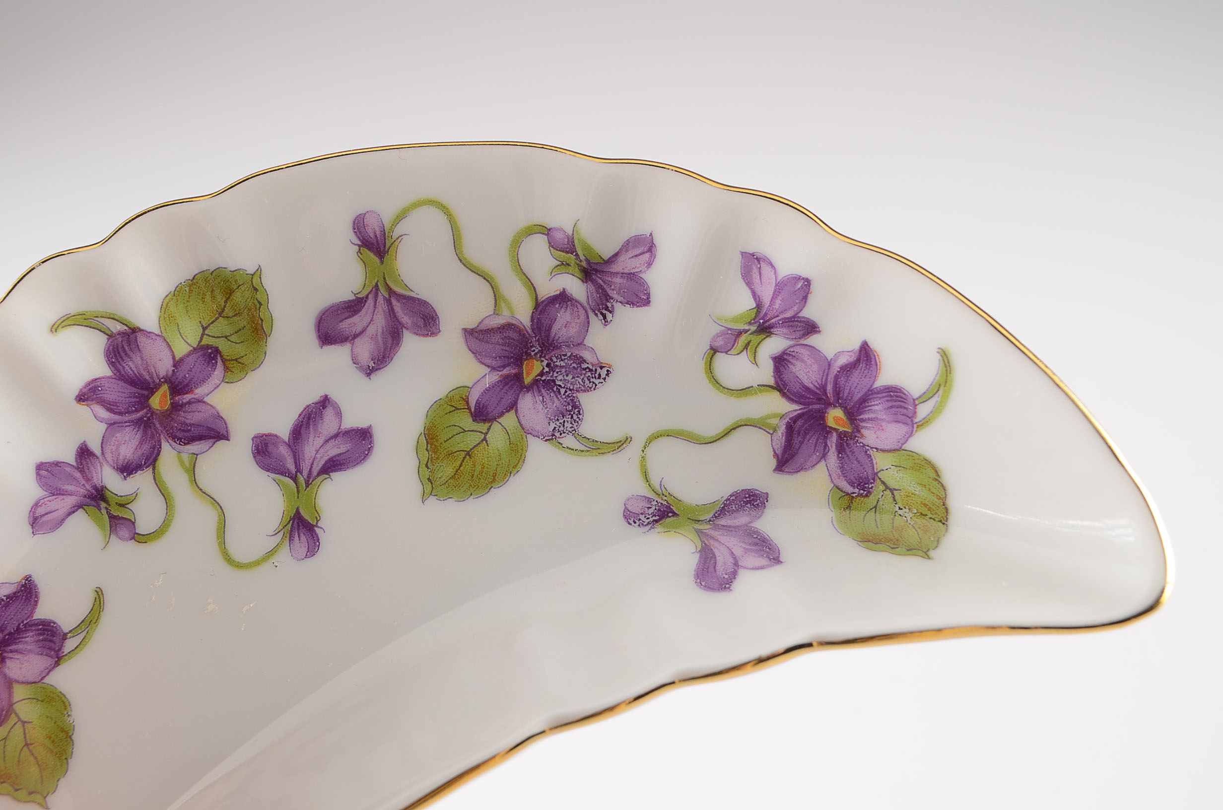 Pair of Old Nuremberg Bavaria Germany Crescent Bone Dishes