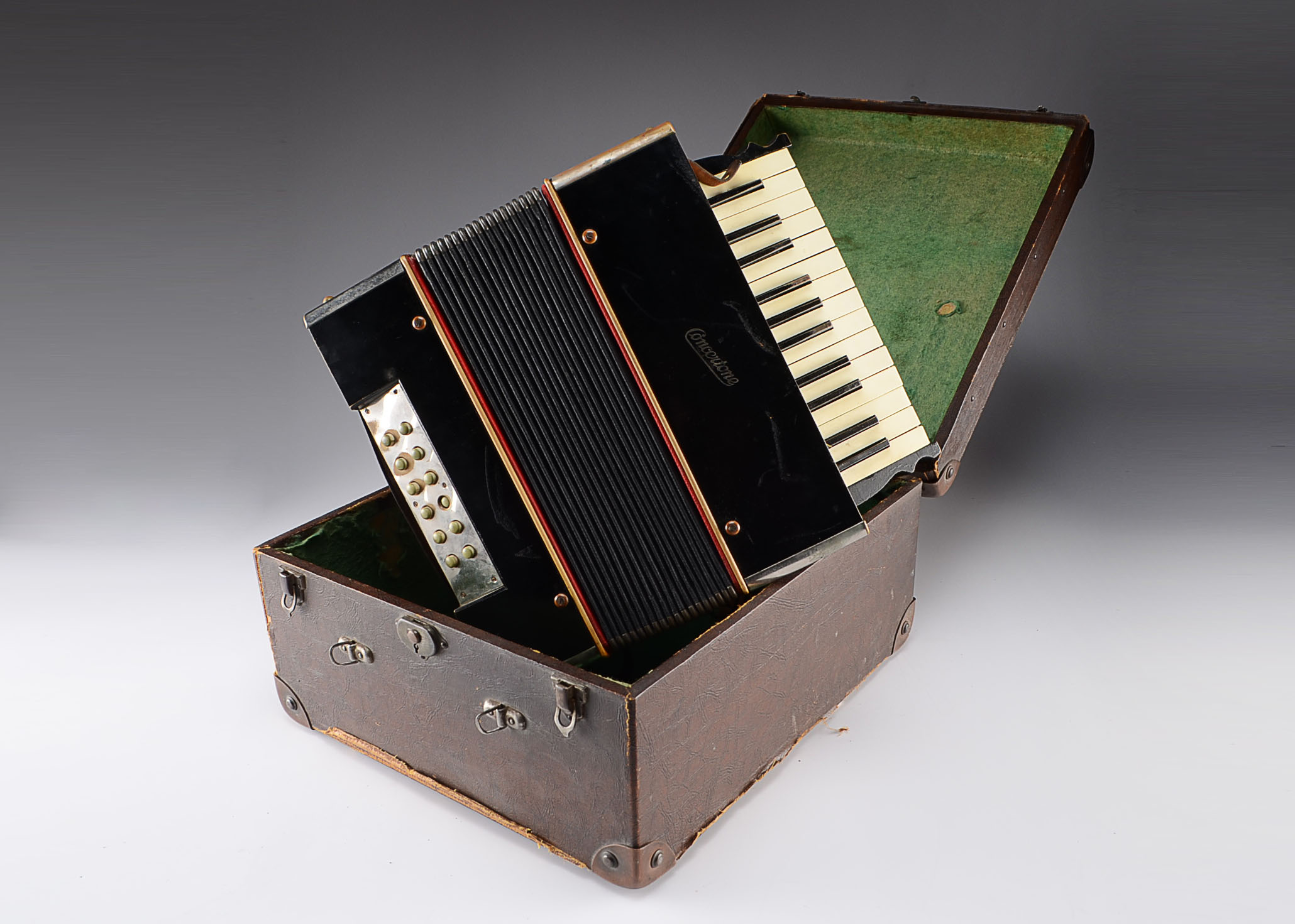 Vintage Concertone Accordion with Case