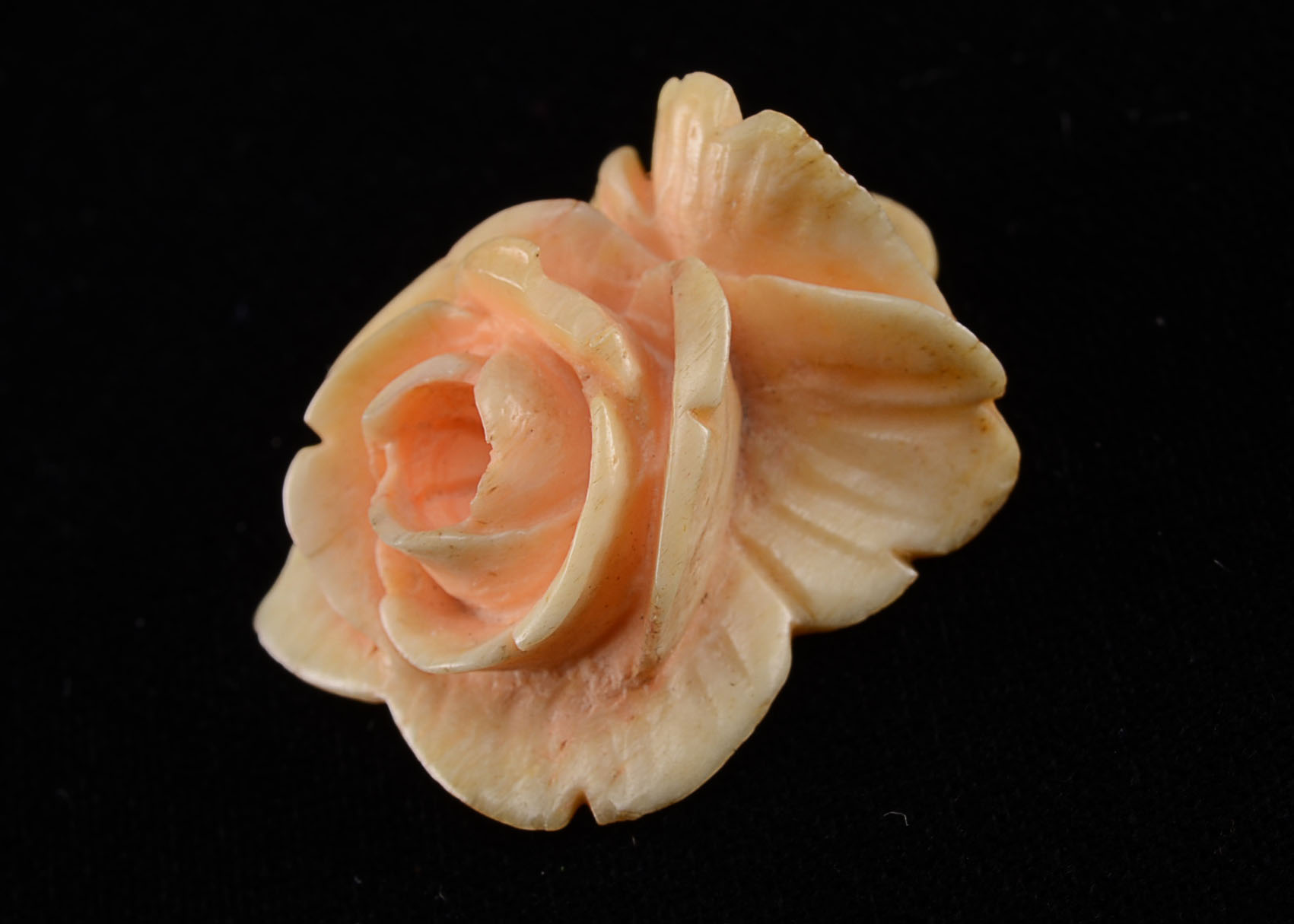 Hand-Carved Ivory Rose Pendant