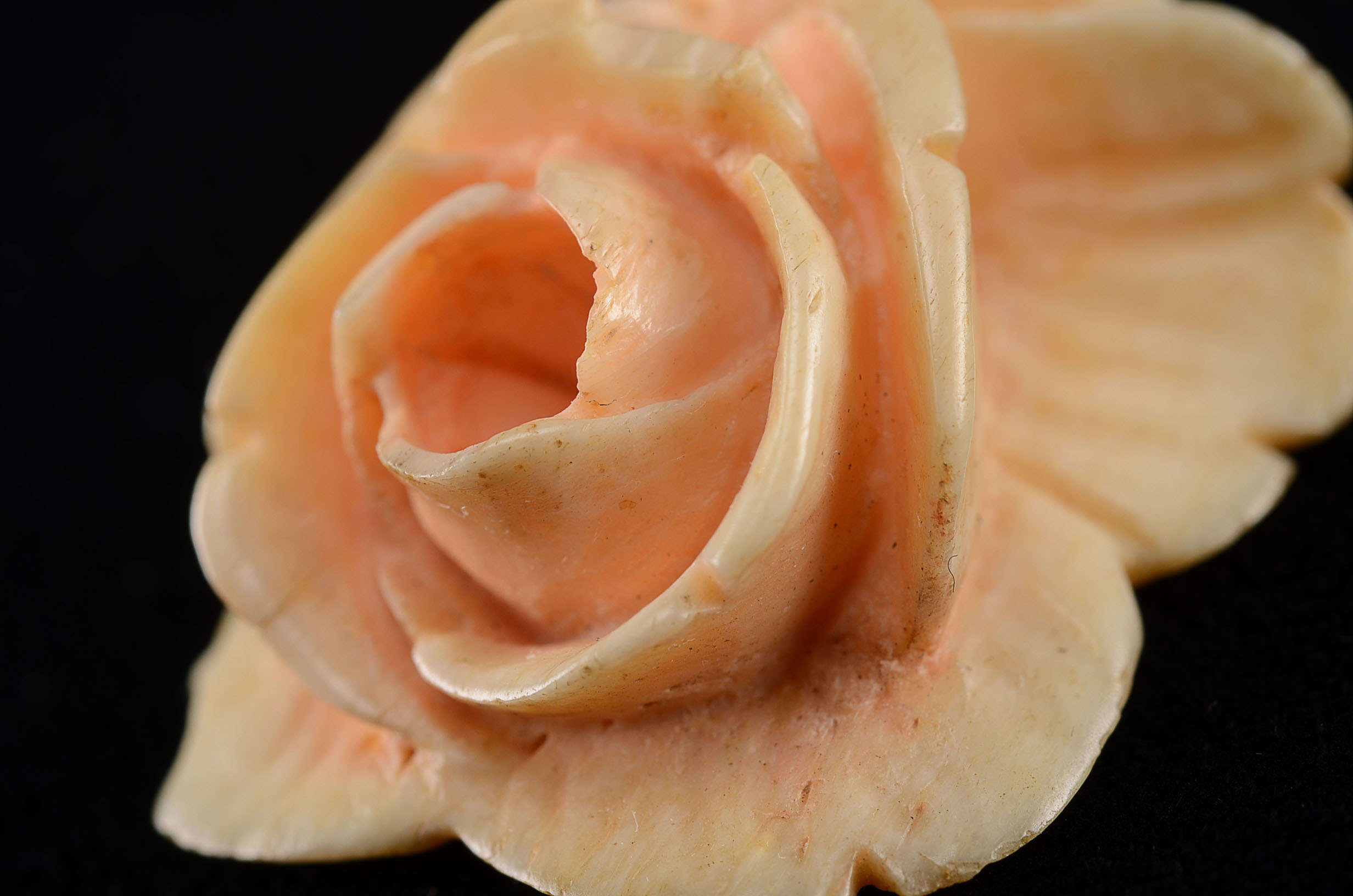 Hand-Carved Ivory Rose Pendant