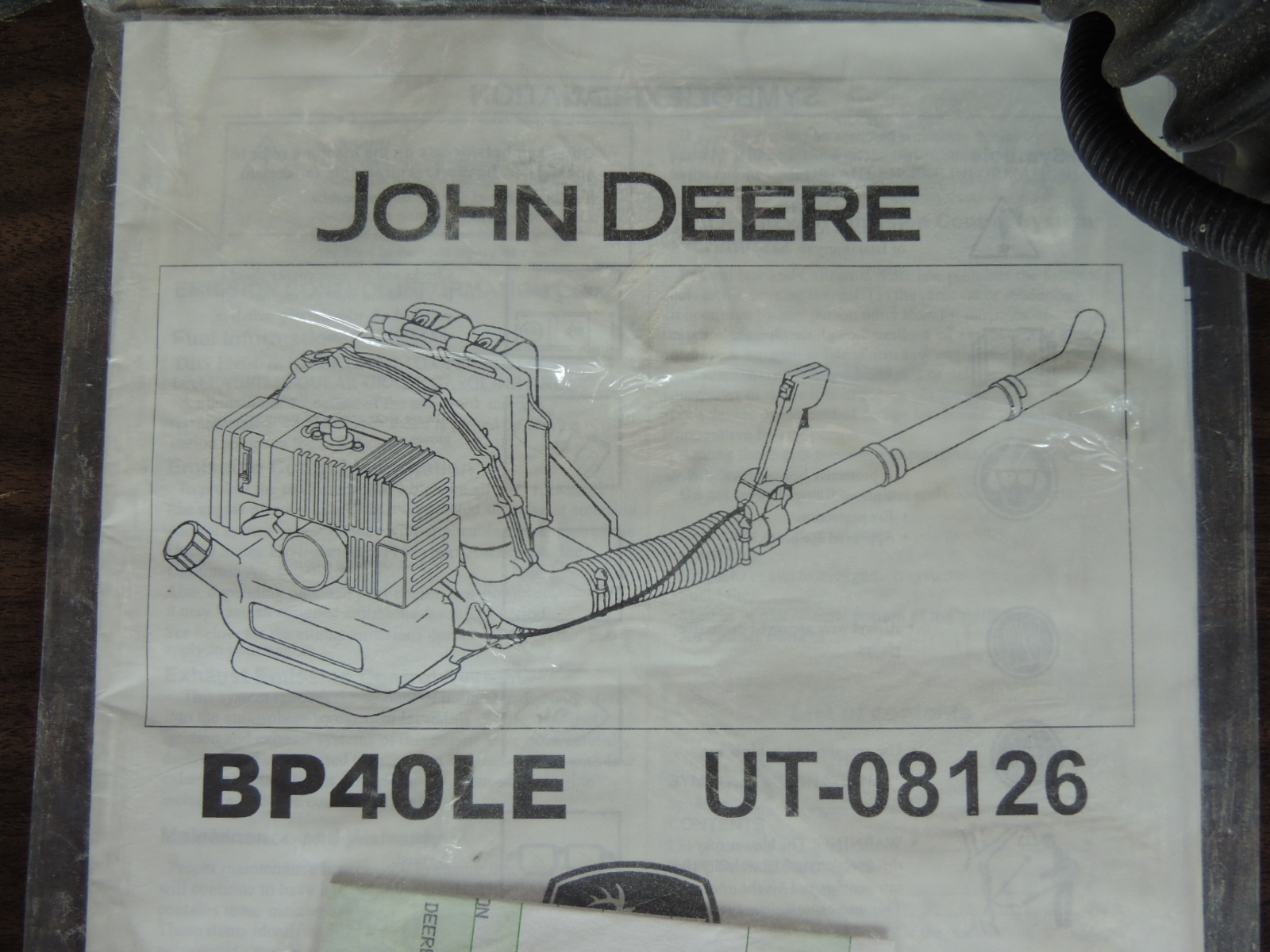 John Deere BP40LE Pro Series Leaf Blower