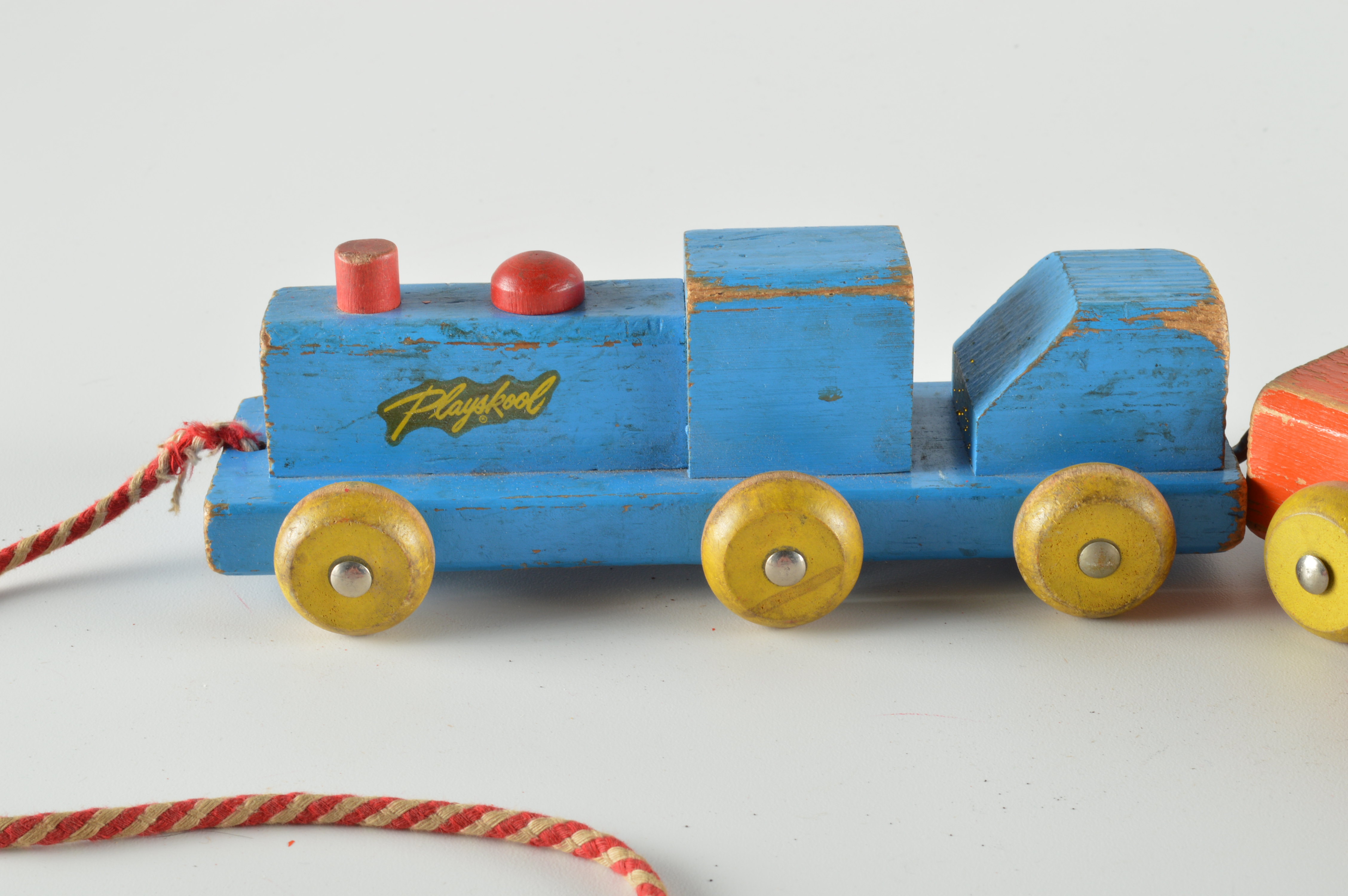 Vintage Wooden Block Toy Train Lot