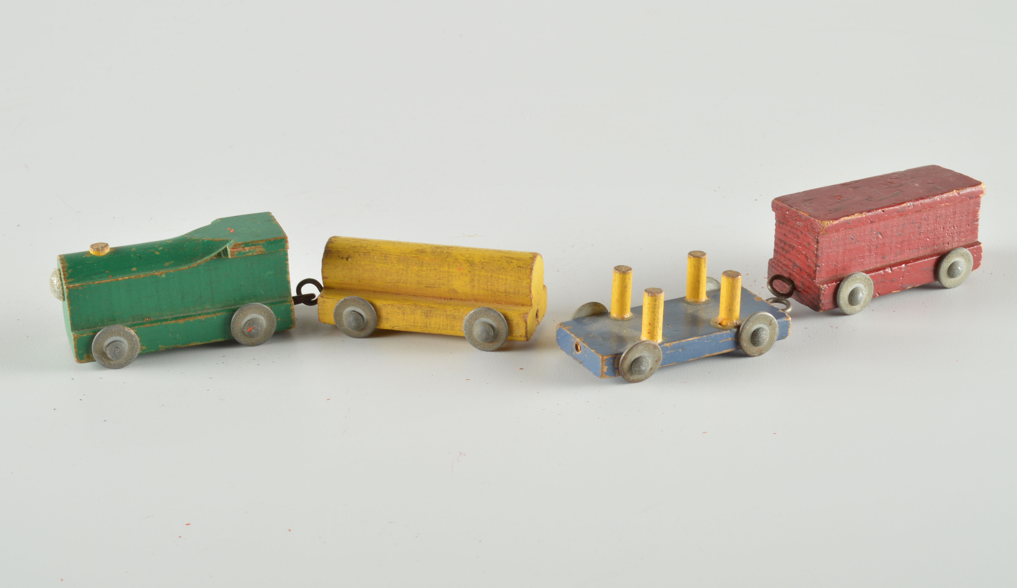 Vintage Wooden Block Toy Train Lot