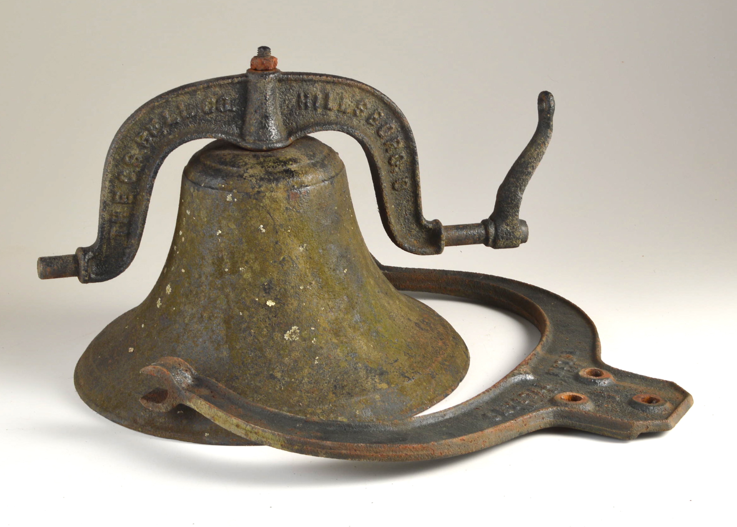 1800's Cast Iron Farm Bell and Yoke, with Bell Upright