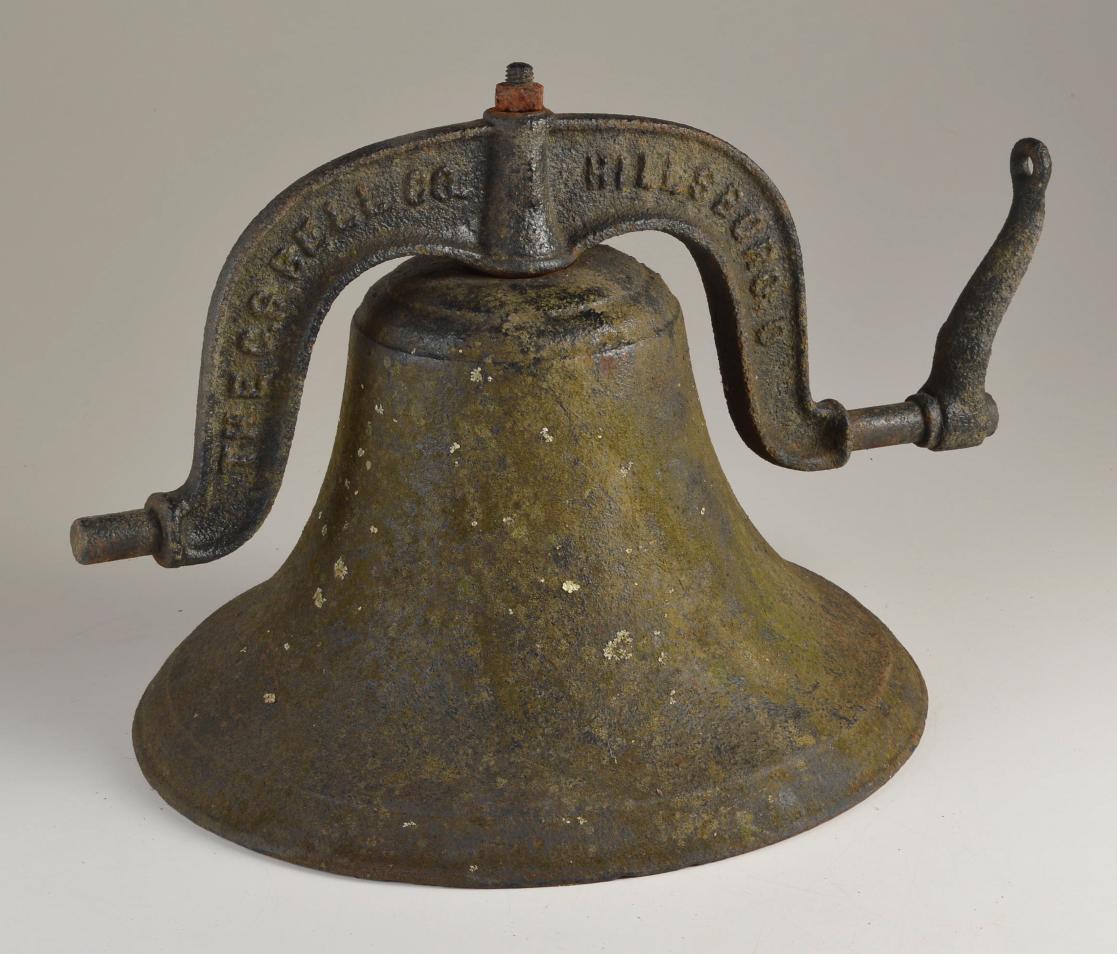 1800's Cast Iron Farm Bell and Yoke, with Bell Upright
