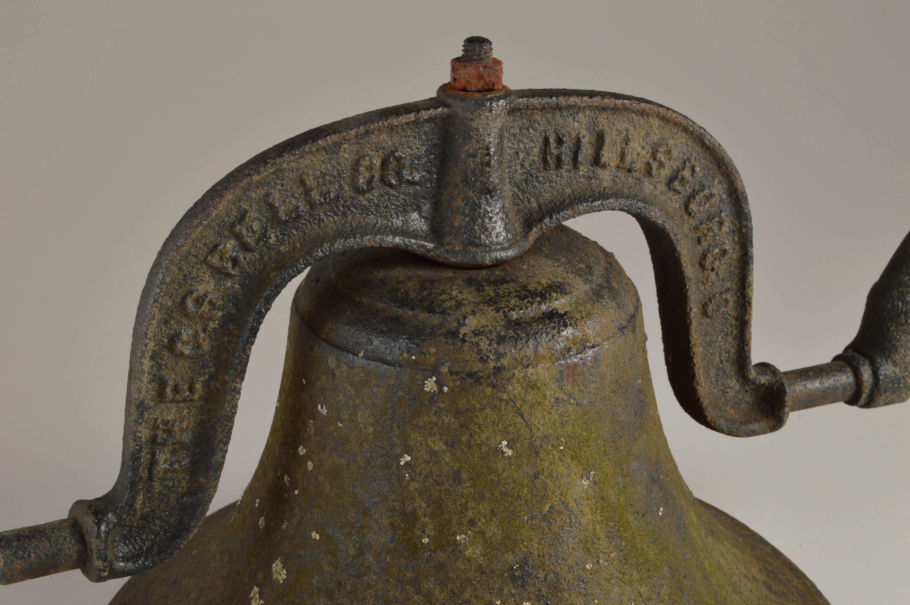 1800's Cast Iron Farm Bell and Yoke, with Bell Upright
