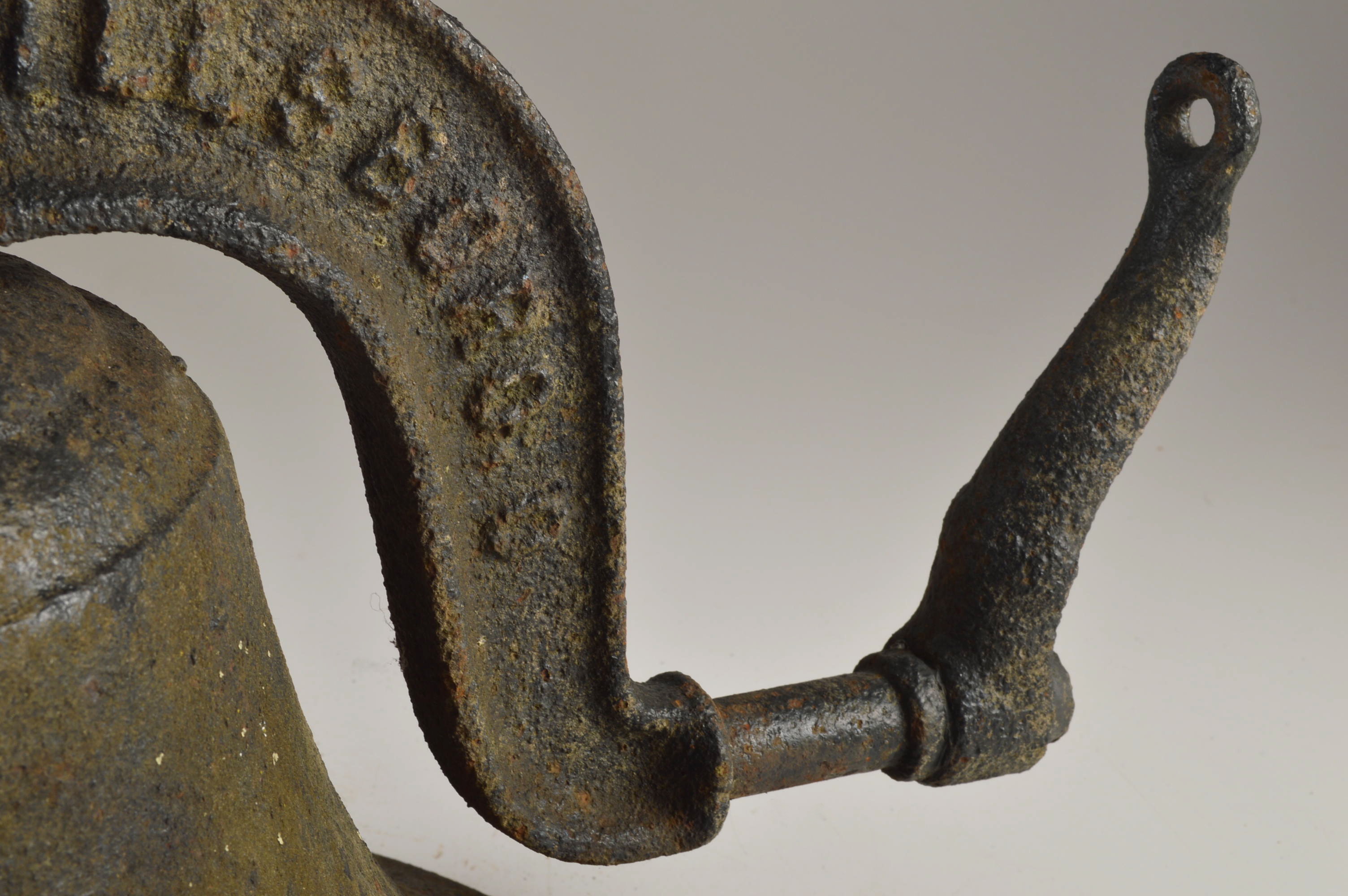 1800's Cast Iron Farm Bell and Yoke, with Bell Upright