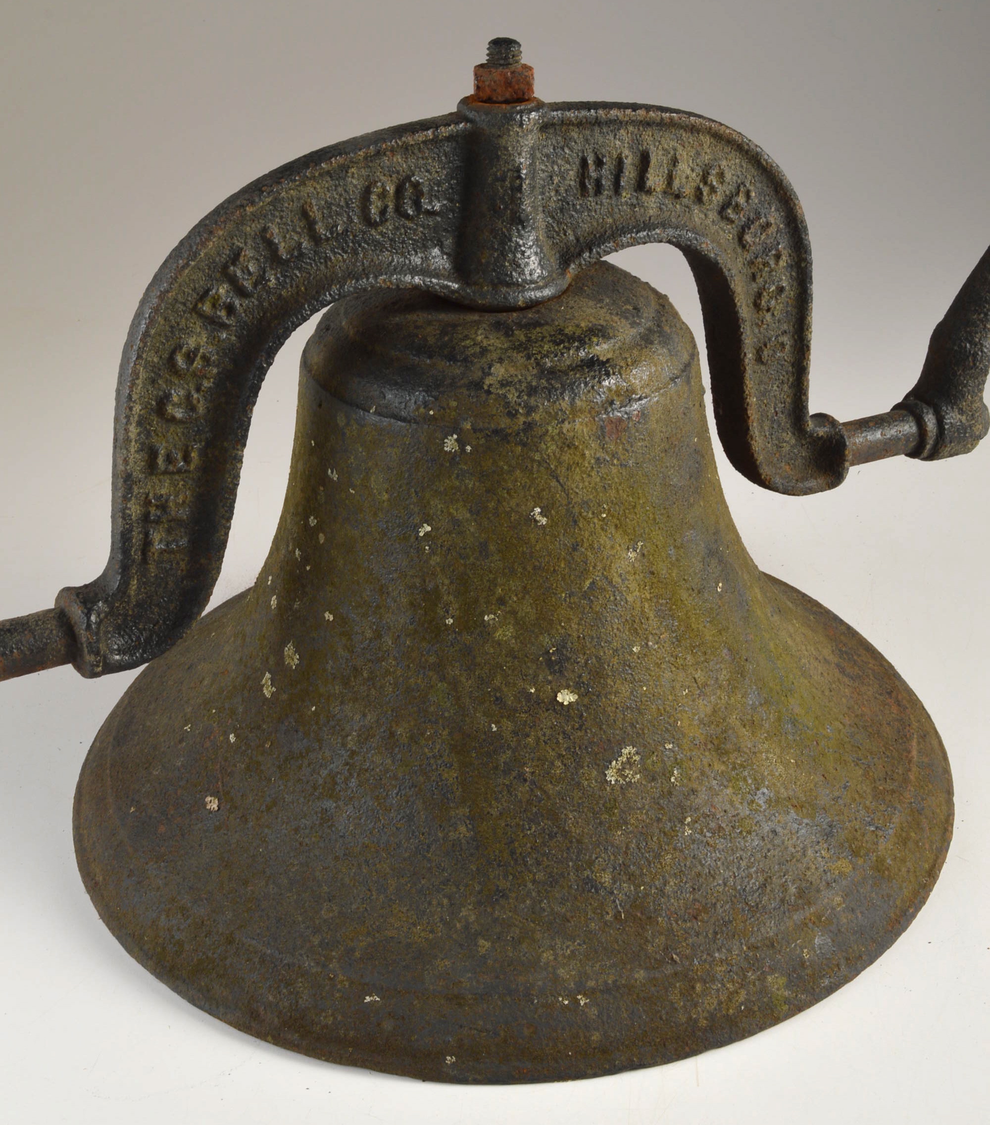 1800's Cast Iron Farm Bell and Yoke, with Bell Upright