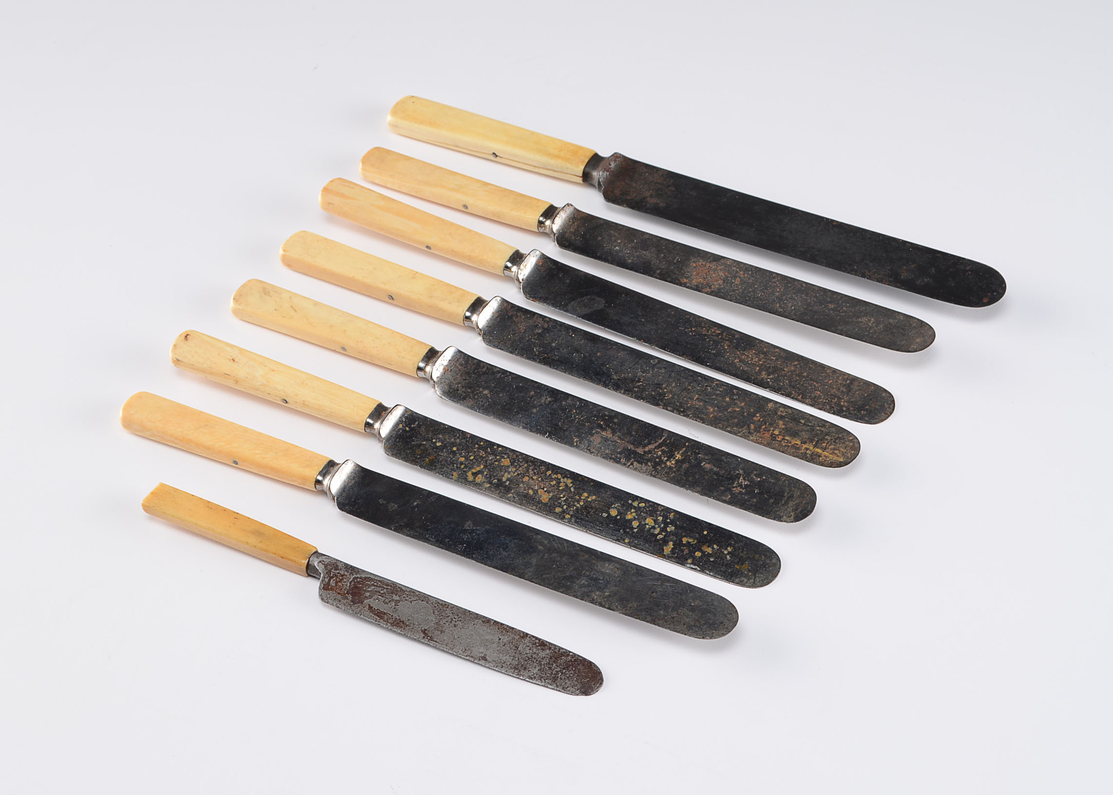 Six J. Russell, Green River Works Cutlery Ivory Handled Knives