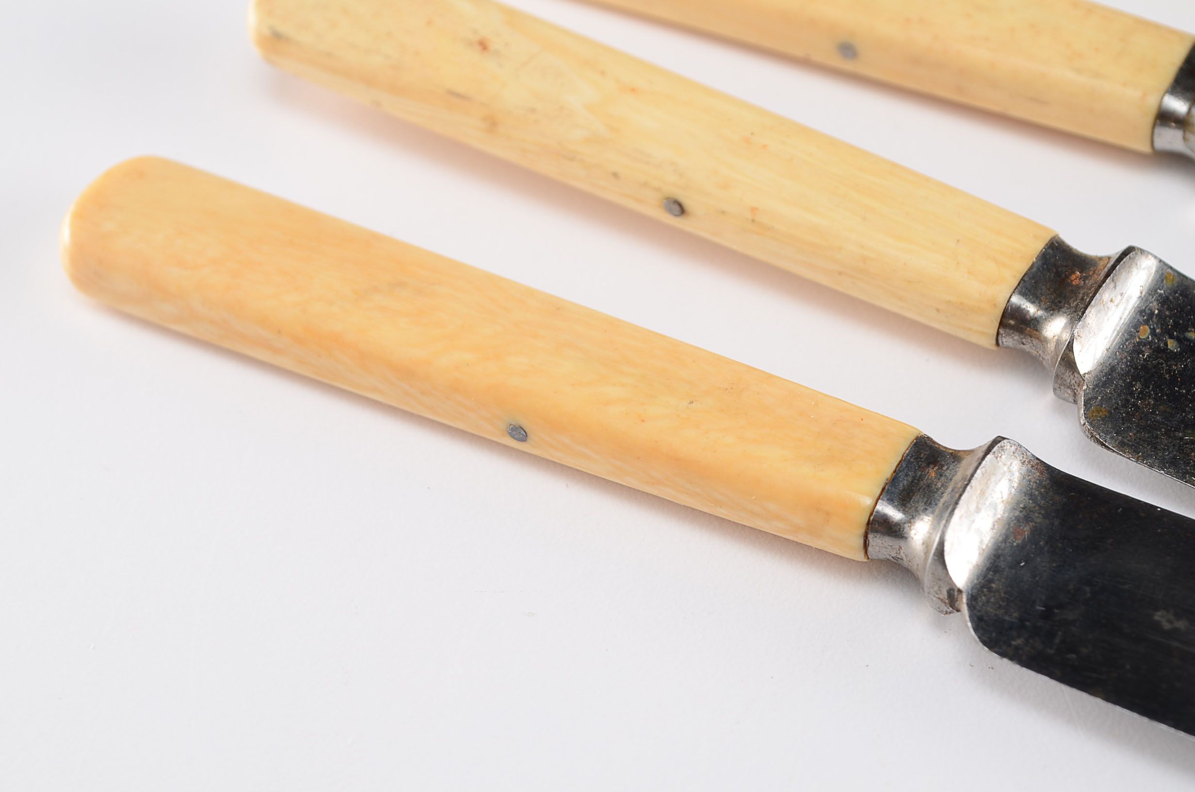 Six J. Russell, Green River Works Cutlery Ivory Handled Knives