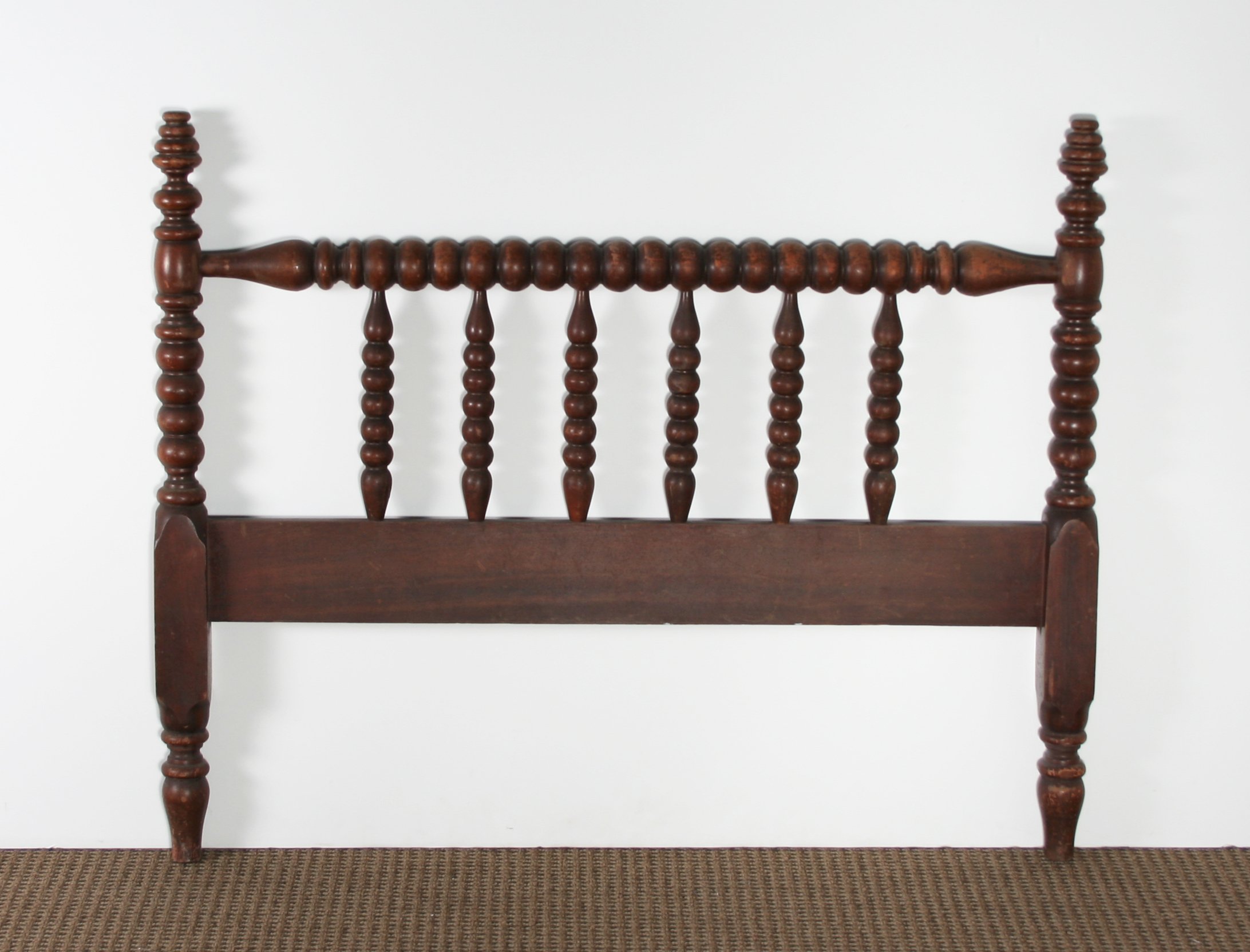 Hardwood Twin Jenny Lind Style Spool Bed Headboard and Footboard 