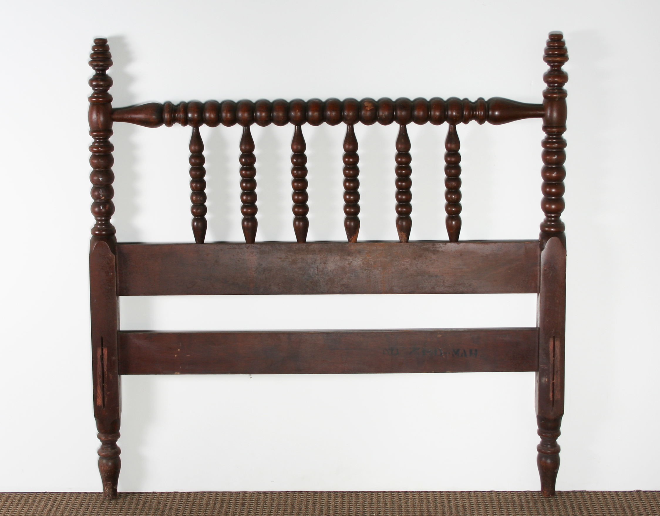 Hardwood Twin Jenny Lind Style Spool Bed Headboard and Footboard 