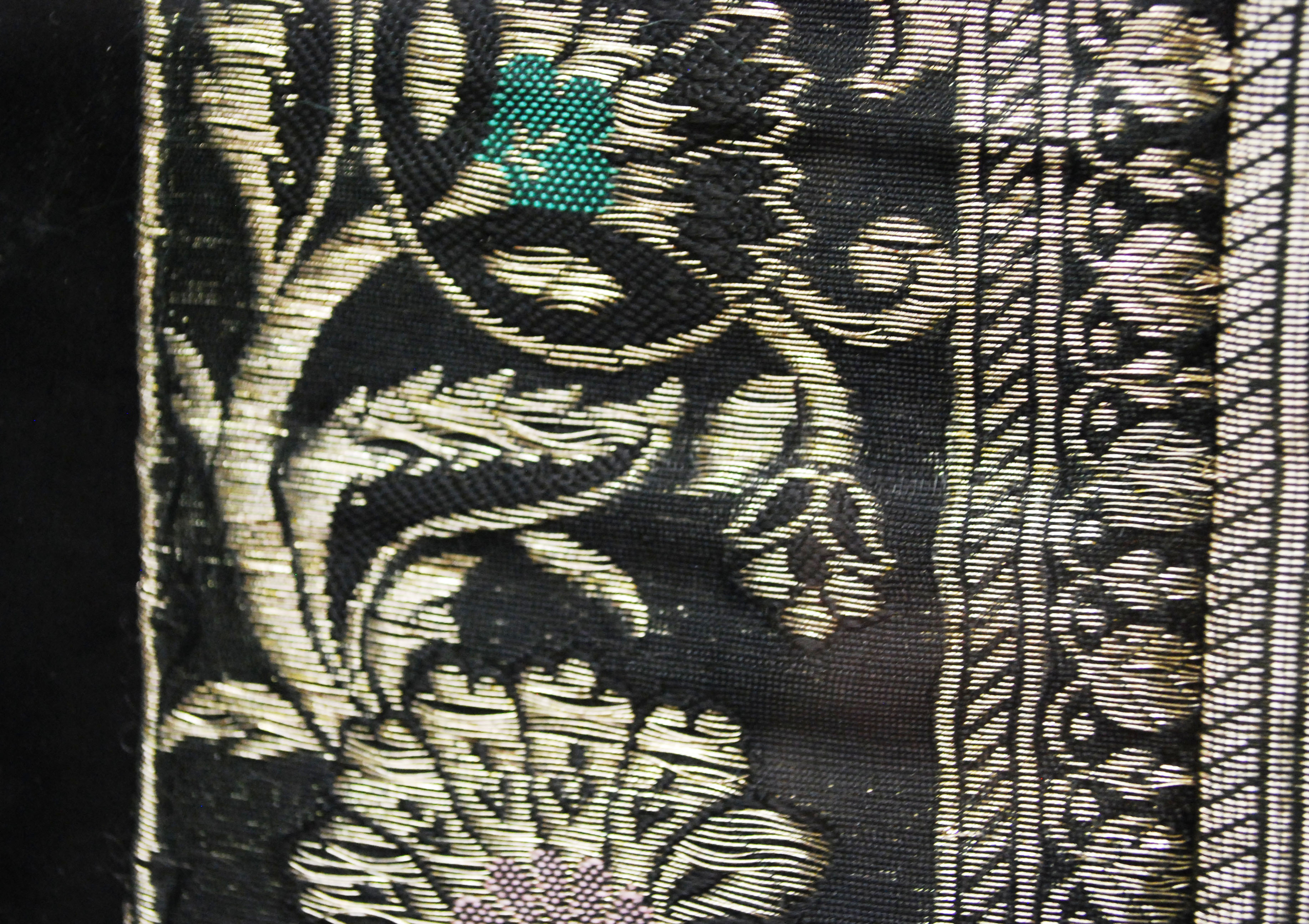 Framed Stitched Art Depicting Radha Krishna on Tree Swing