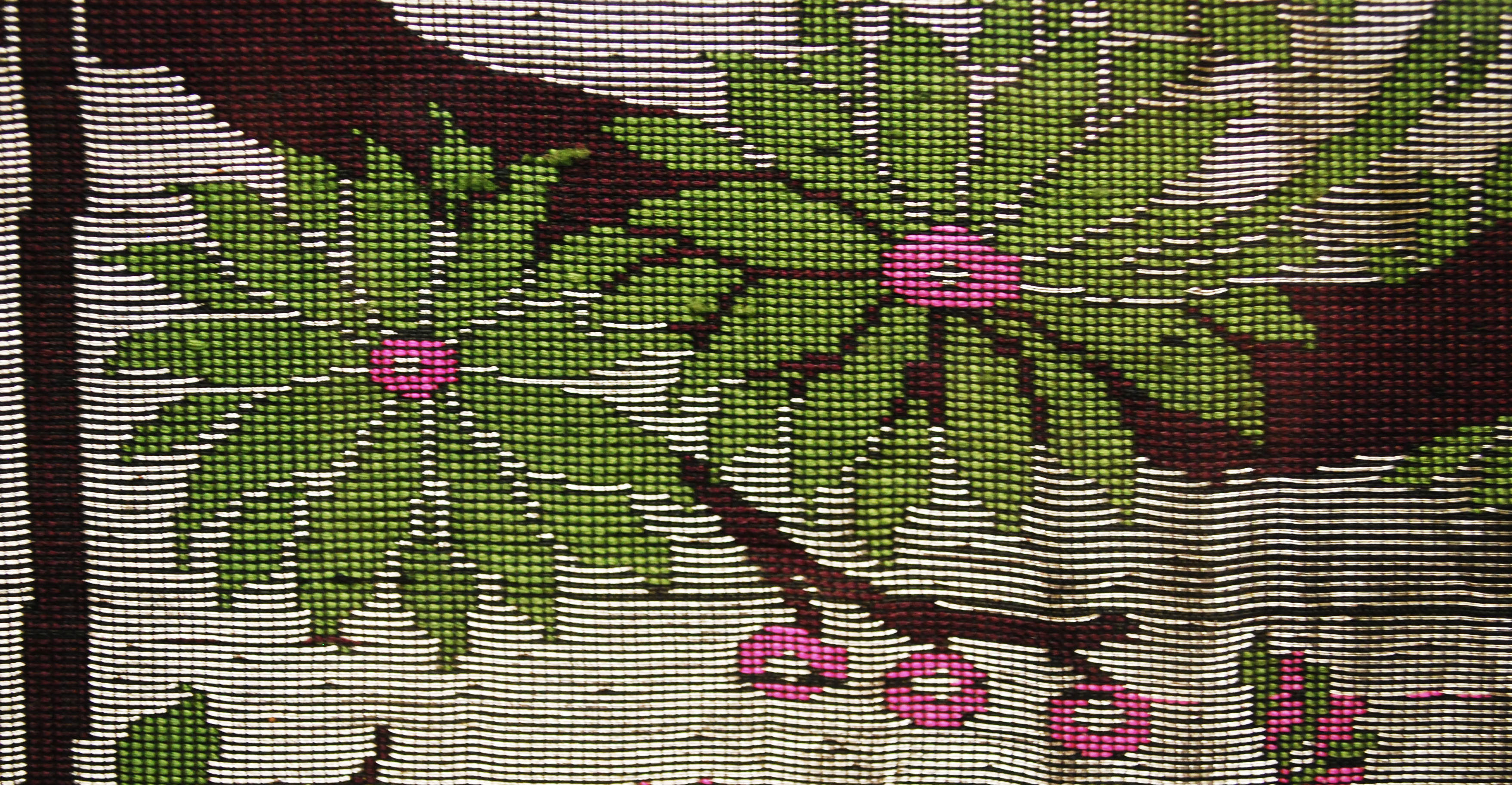 Framed Stitched Art Depicting Radha Krishna on Tree Swing