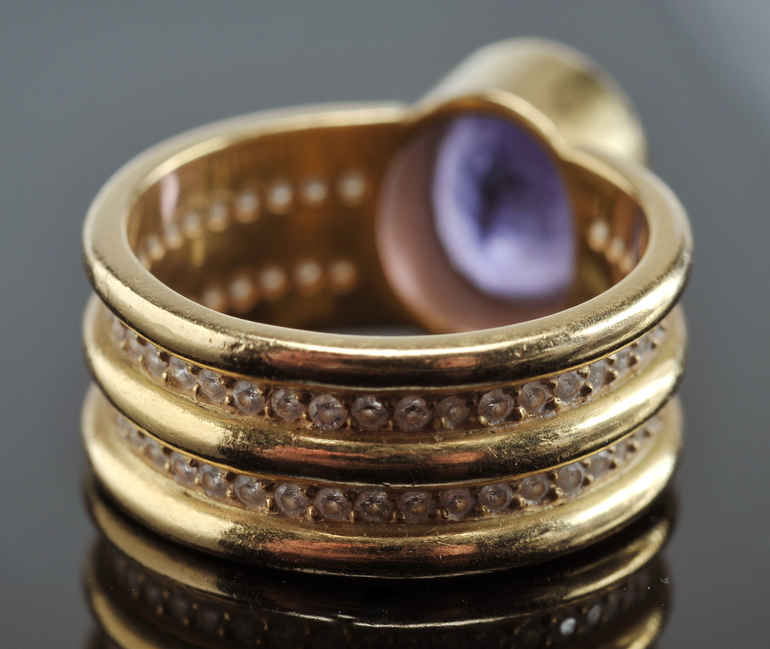 Reinstein/Ross of New York 20 K Natural Purple Sapphire "Double Shimmer" Ring 