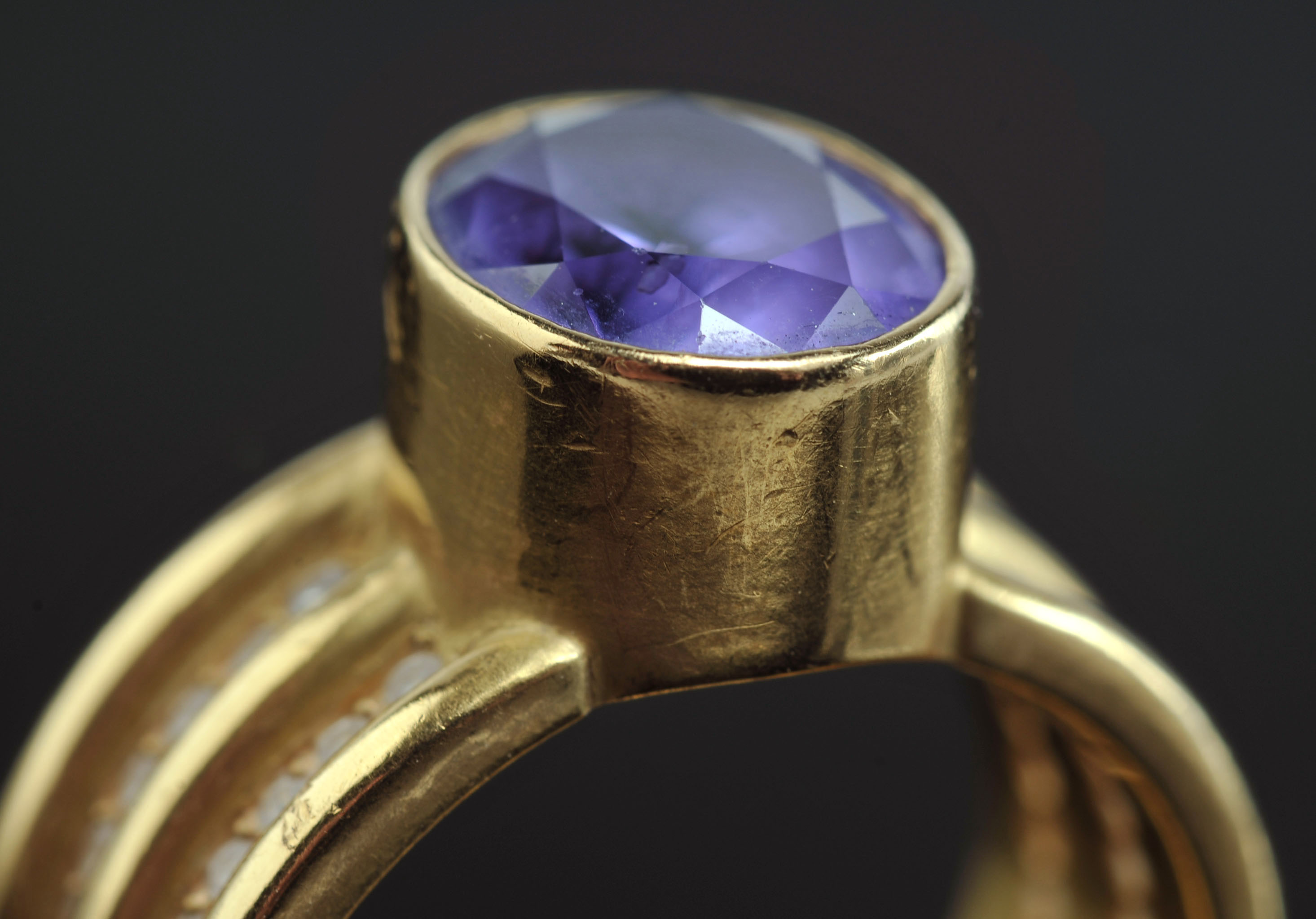 Reinstein/Ross of New York 20 K Natural Purple Sapphire "Double Shimmer" Ring 