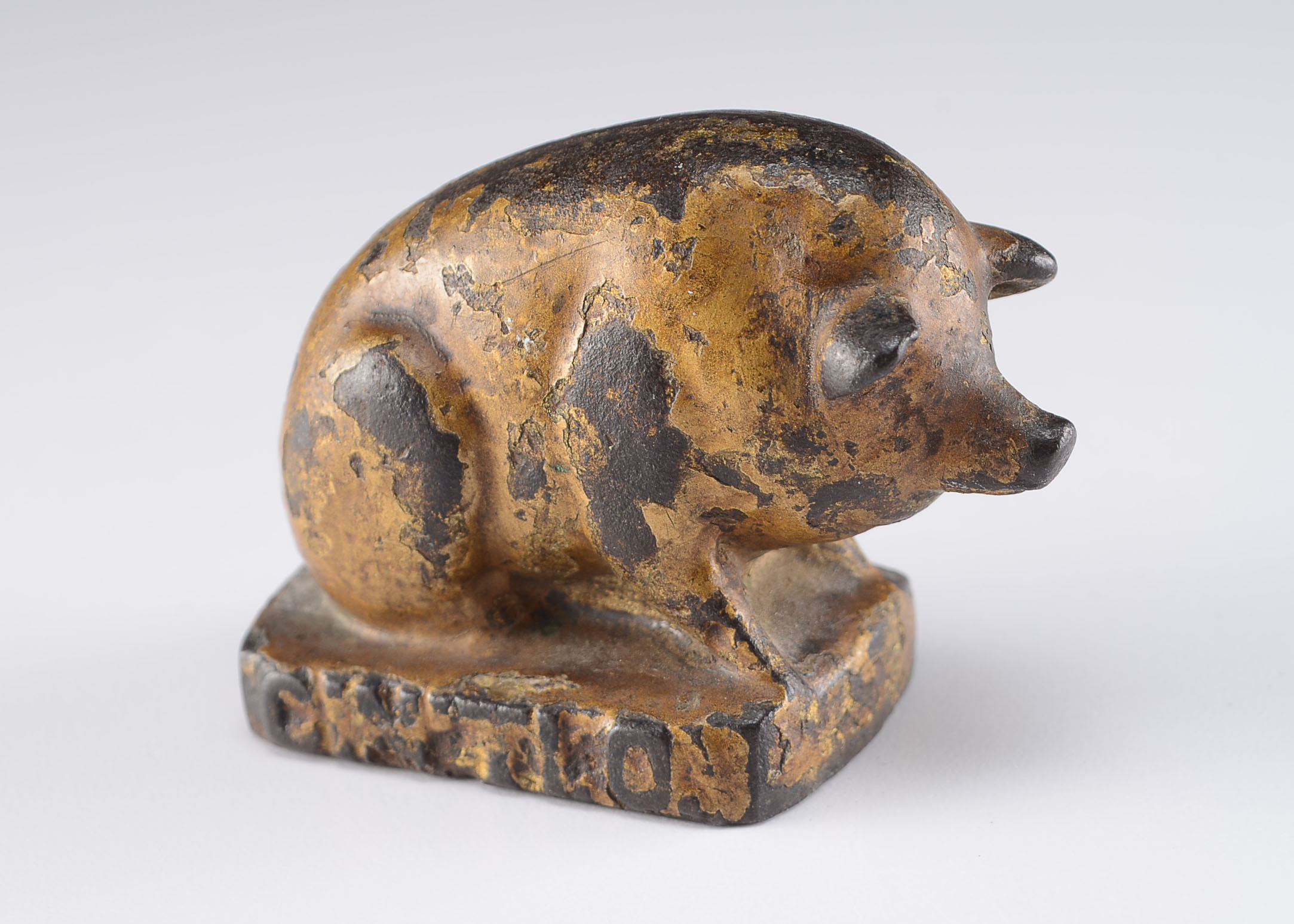 Small Antique Cast Iron Pig Paperweight