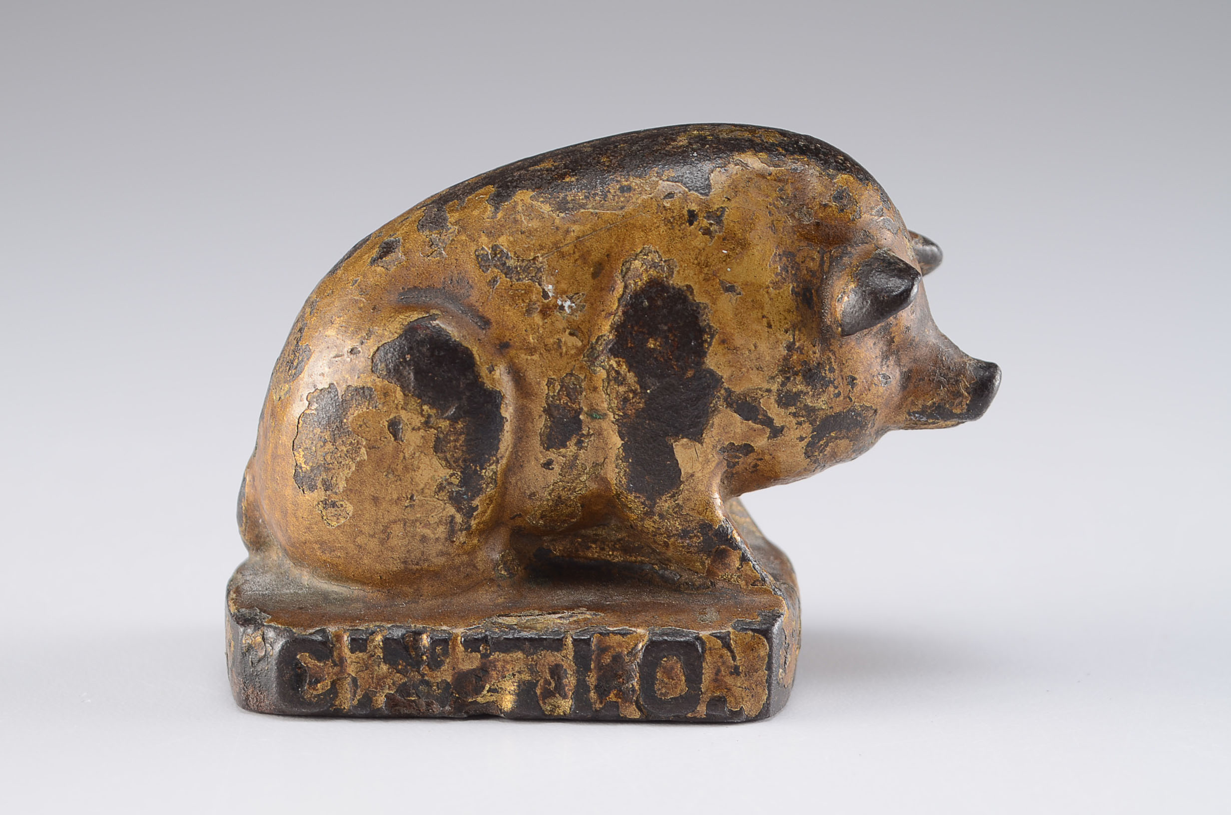 Small Antique Cast Iron Pig Paperweight