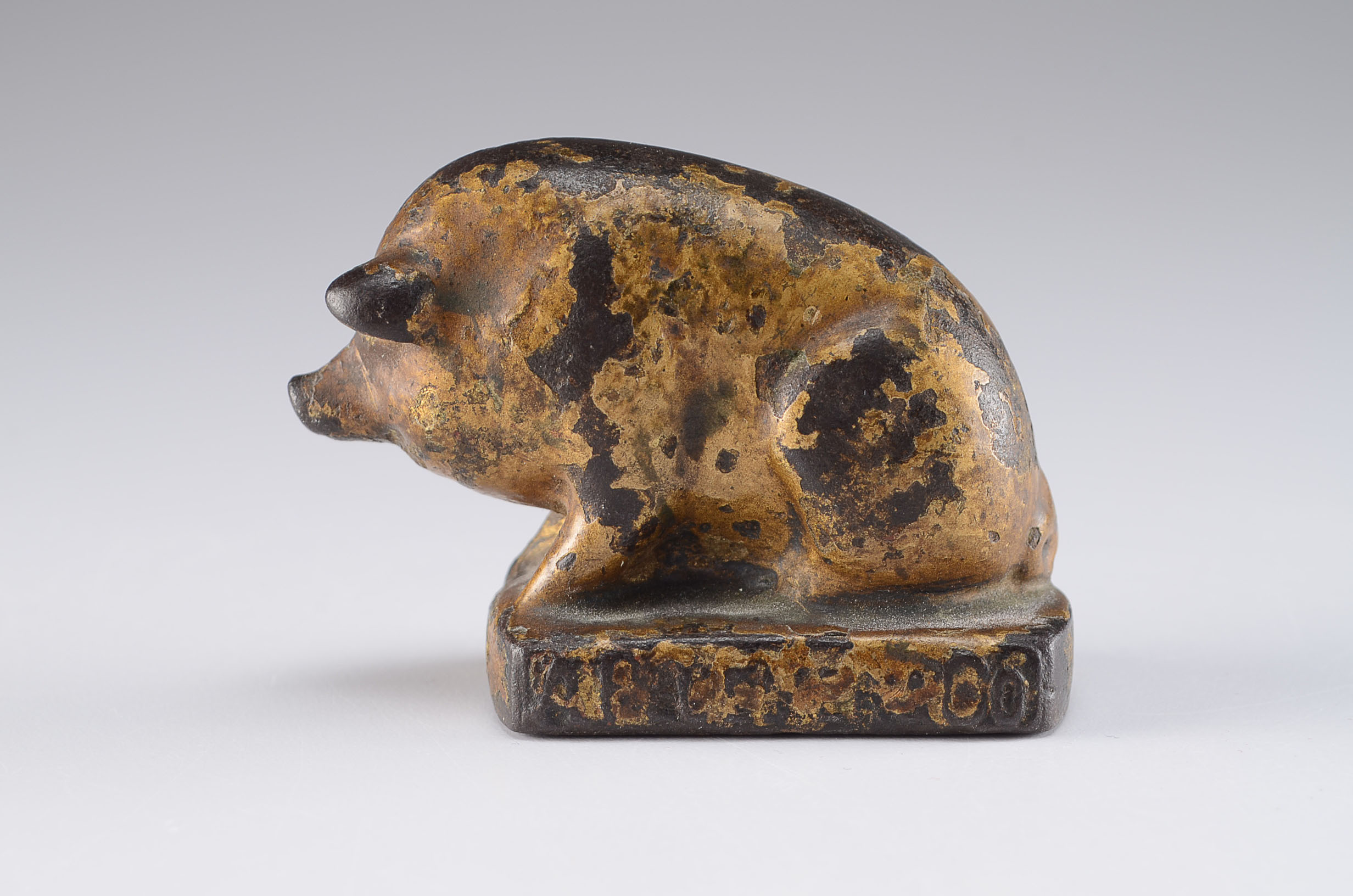Small Antique Cast Iron Pig Paperweight
