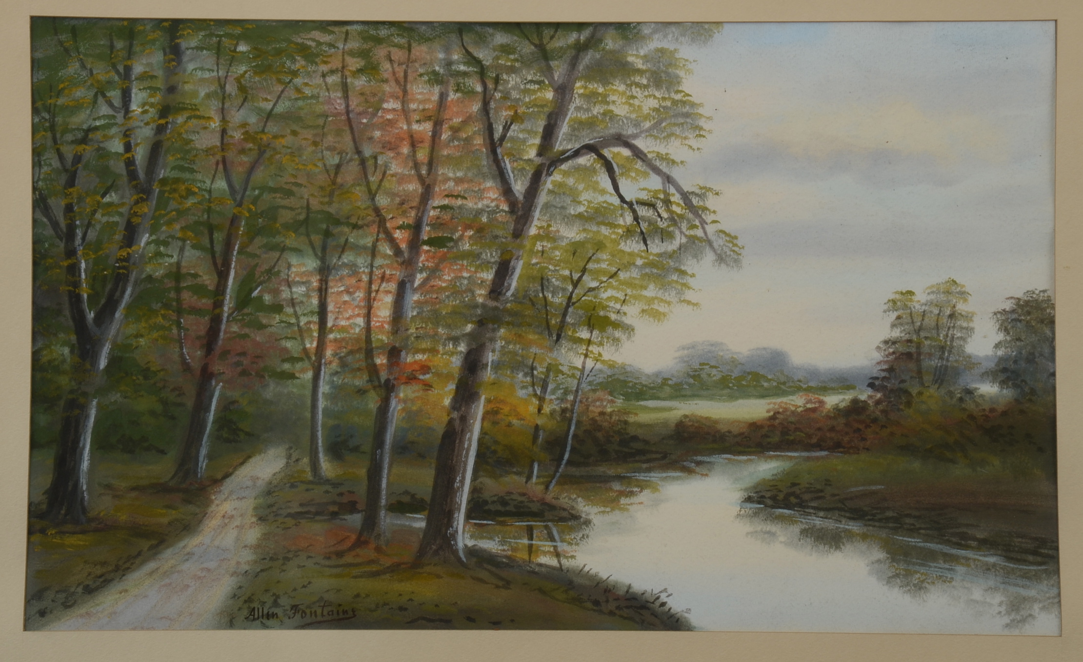 Original Allen Fontaine Watercolor on Paper Painting