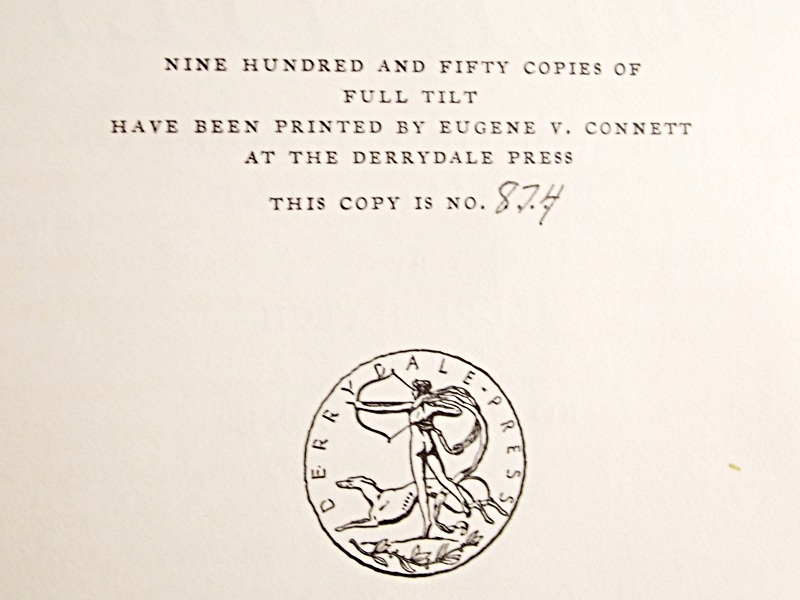 The Sporting Memoirs of Foxhall Keene Titled "Full Tilt", Limited Publication