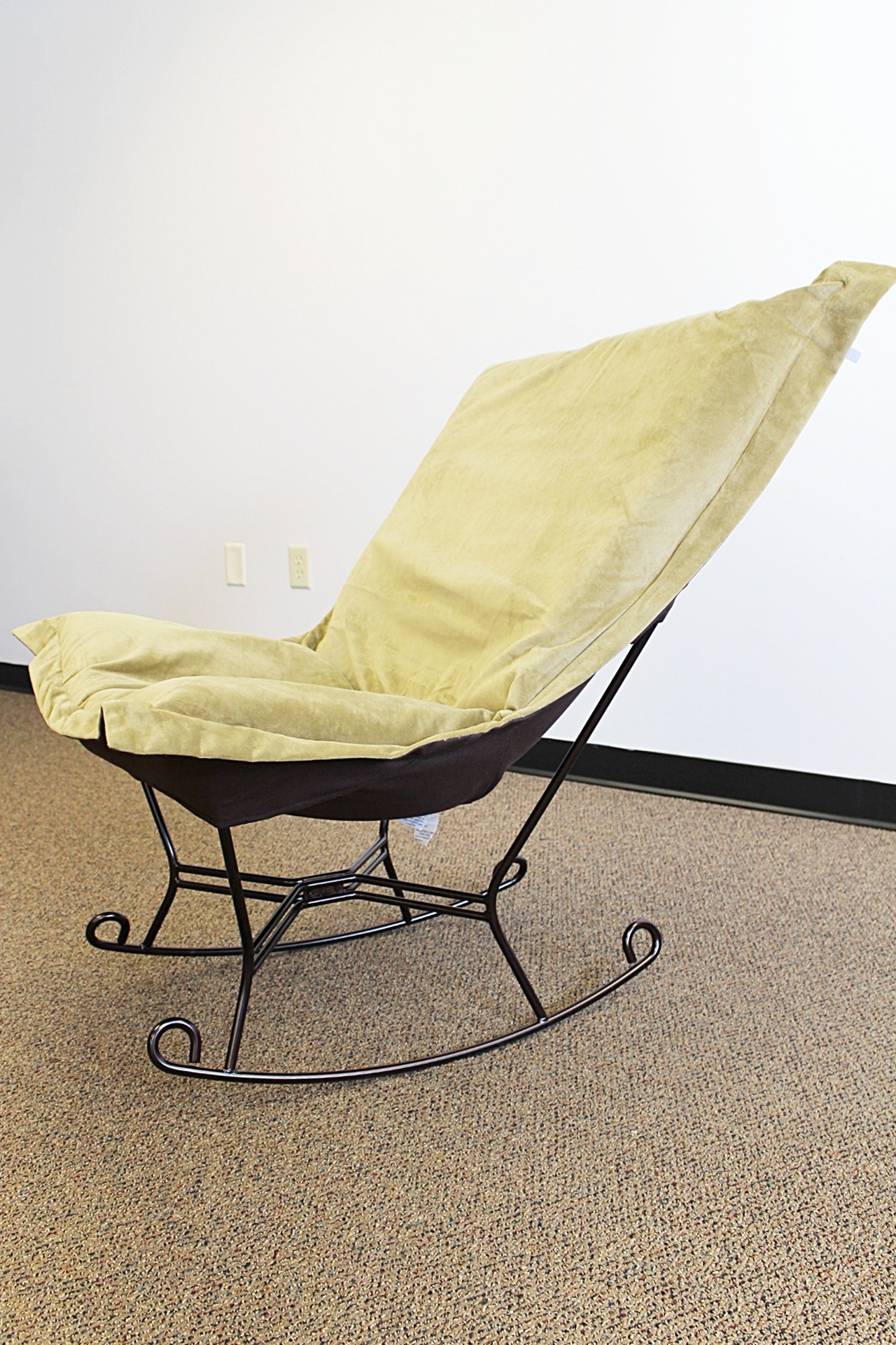 "Scroll Puff" Butterfly Style Rocker with "Bella Thyme"  Green /Brown