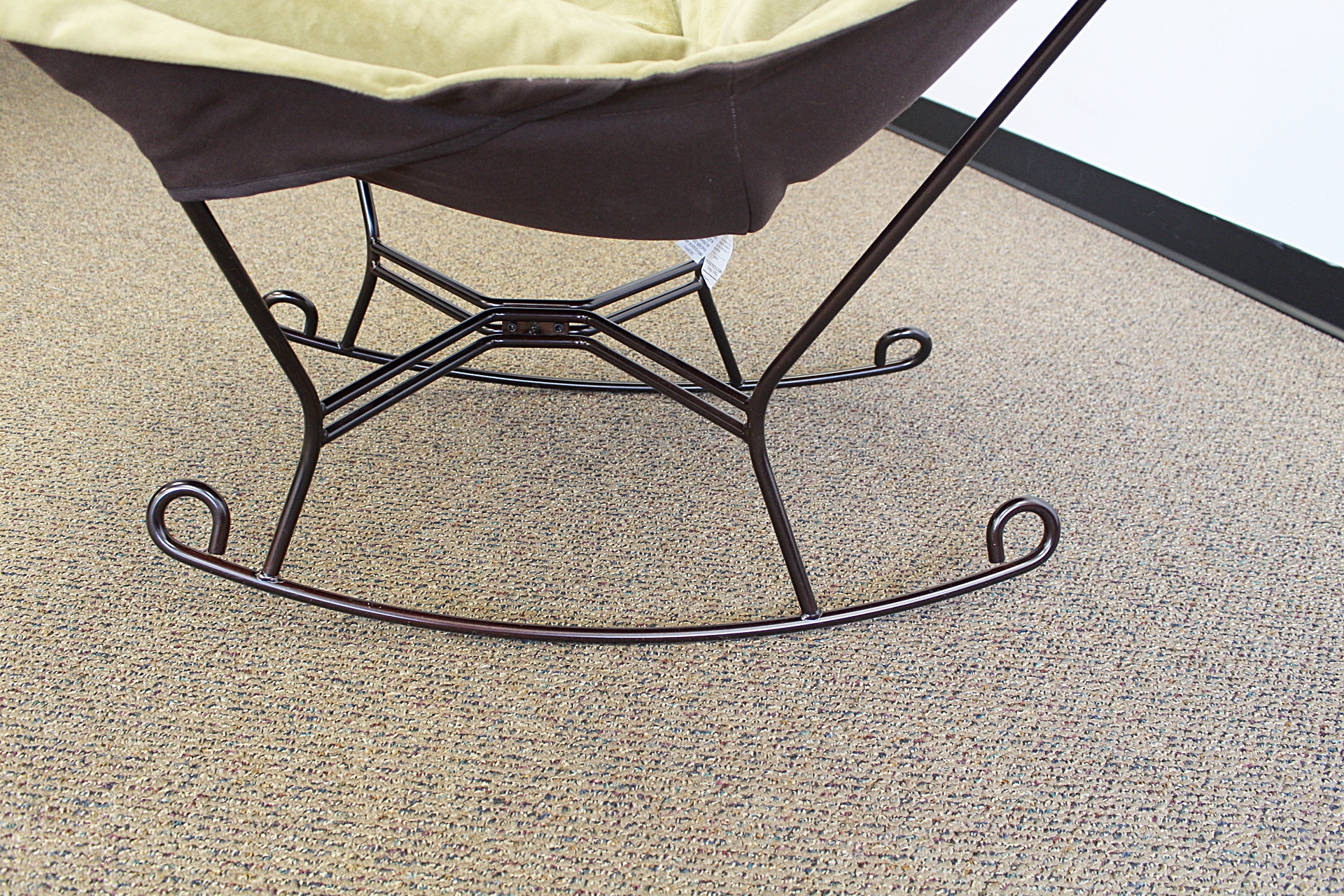 "Scroll Puff" Butterfly Style Rocker with "Bella Thyme"  Green /Brown