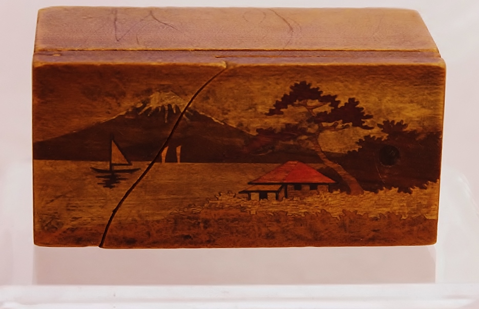 Chinese Puzzle Box and Bank with Inlaid Wood Top