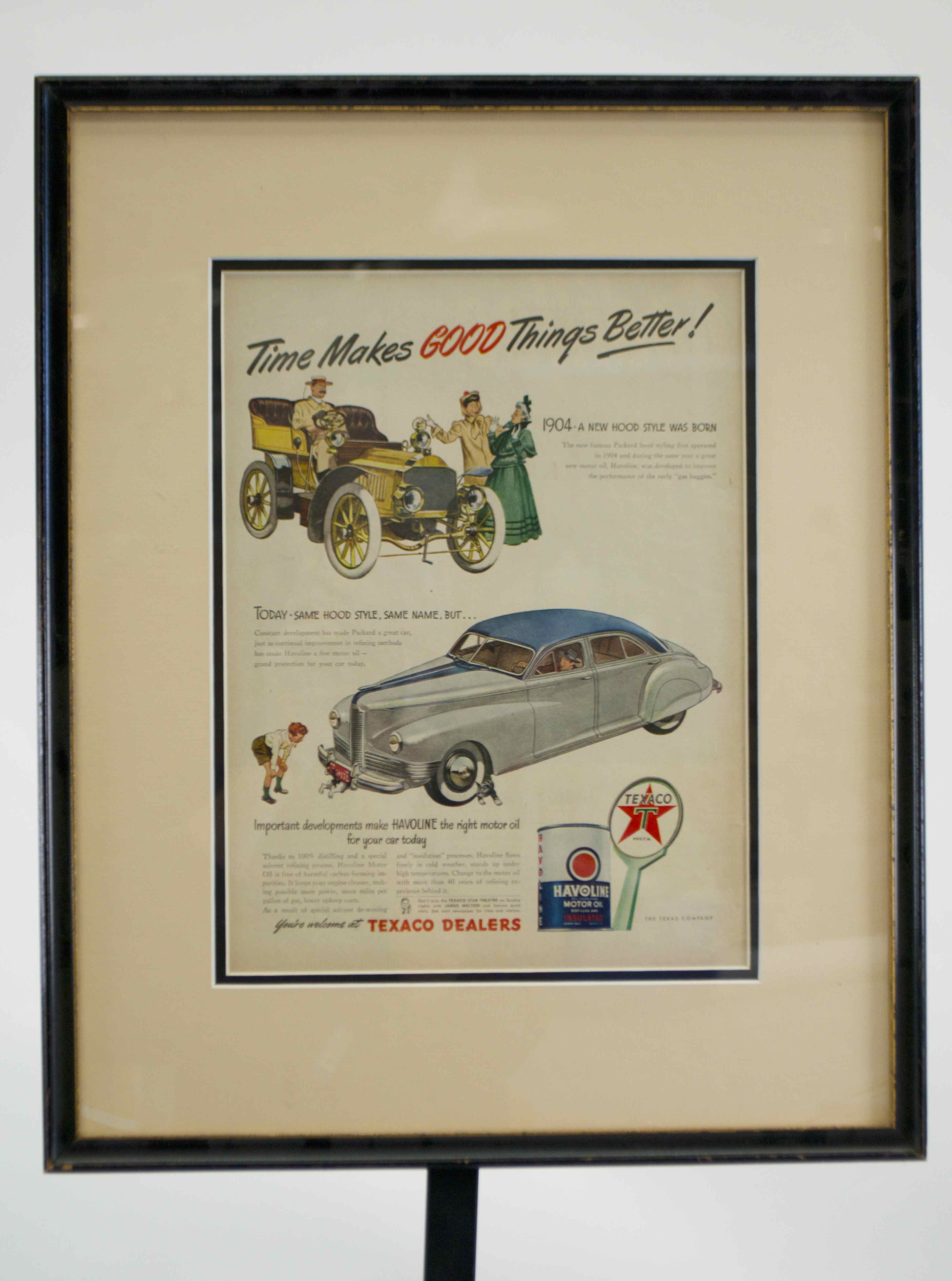Framed Vintage 1951 LIFE Magazine Texaco Havoline Ad
