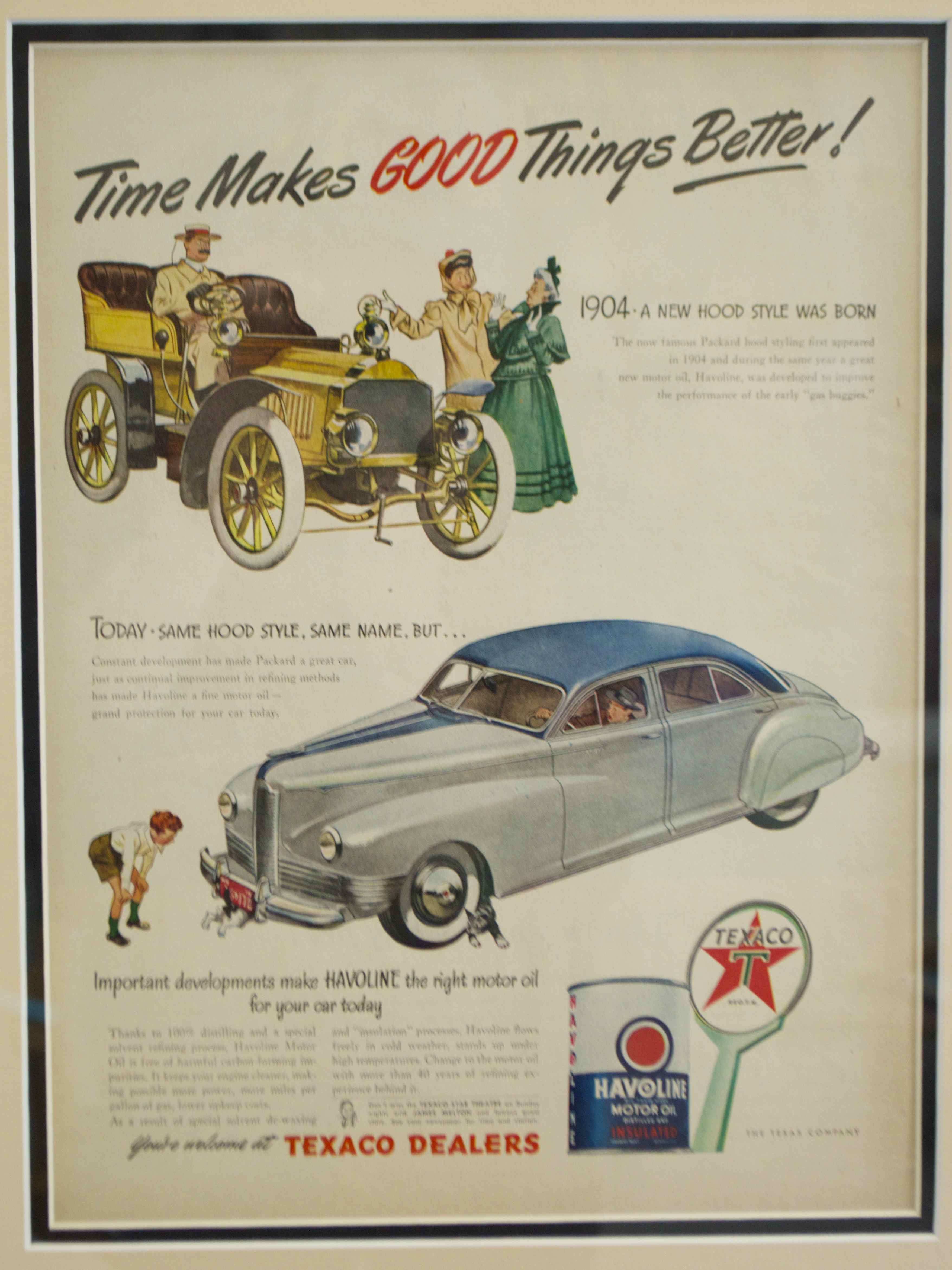 Framed Vintage 1951 LIFE Magazine Texaco Havoline Ad
