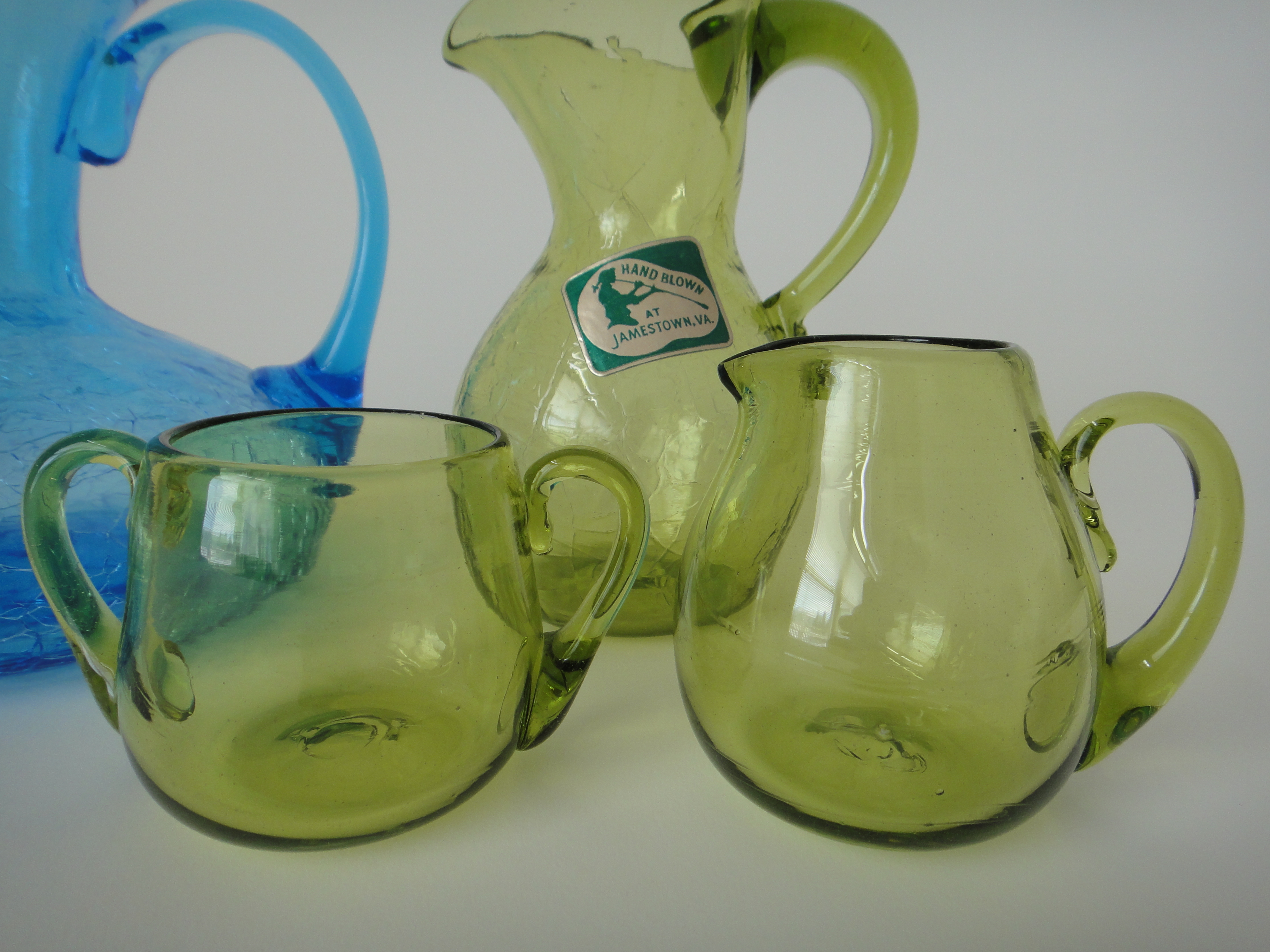 Vintage Crackle Glass Pitchers and More