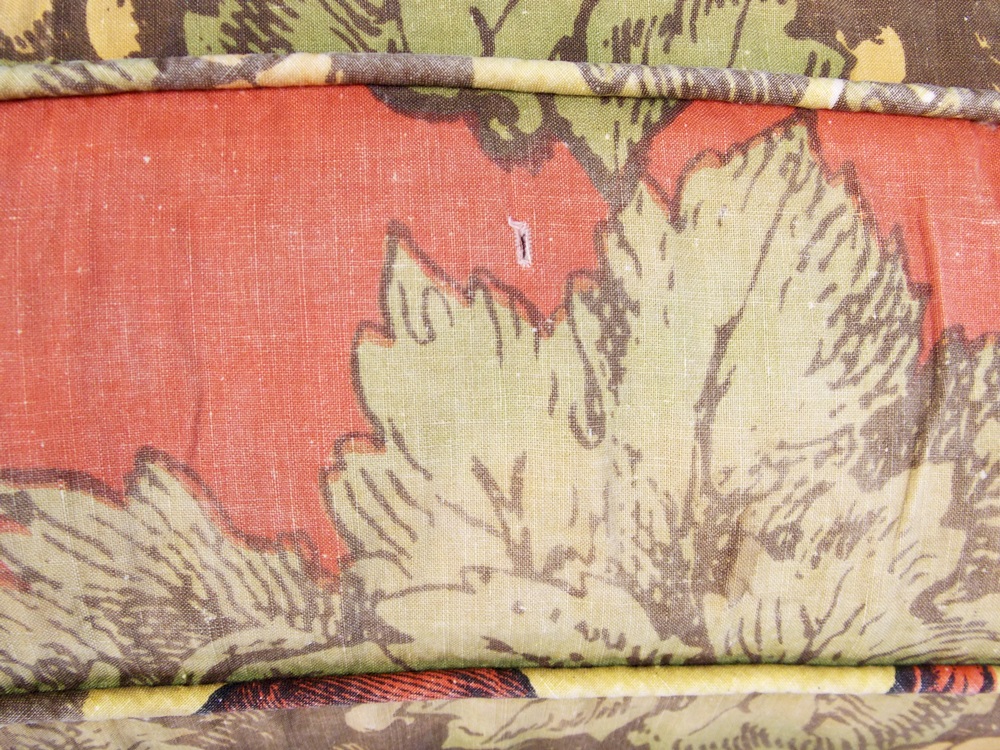 A Pair of Charming Vintage Pillow in a Cotton Horse and Grapes Fabric