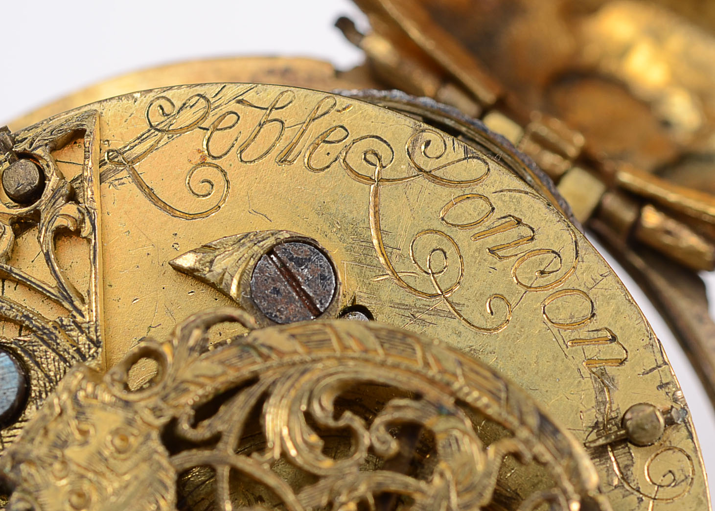 18th Century One-of-a-Kind Mantle Clock by Leble London Clockmaker