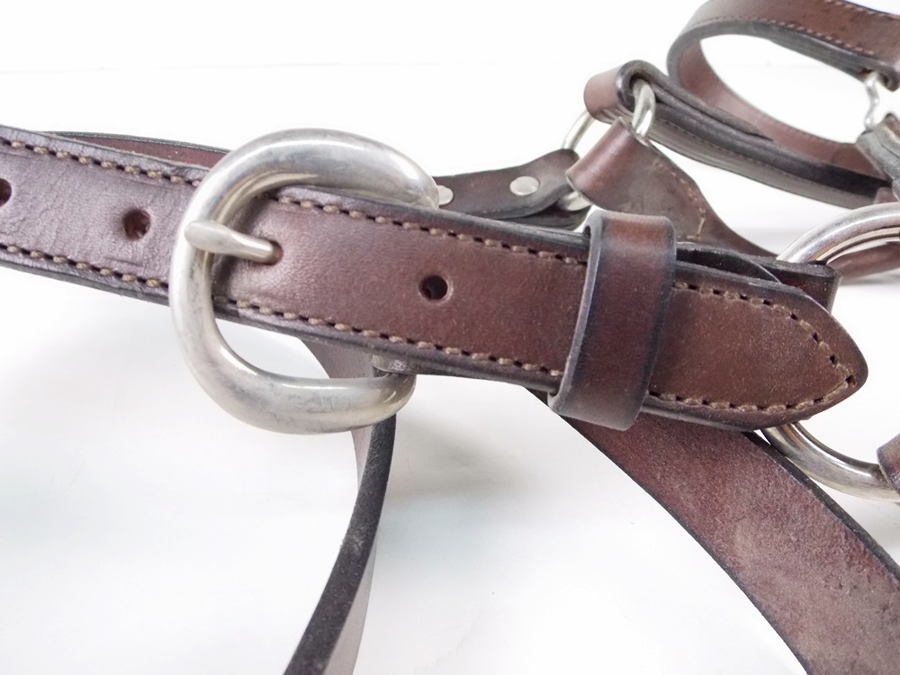 A New and Unused Leather Horse Halter and Coordinating Lead