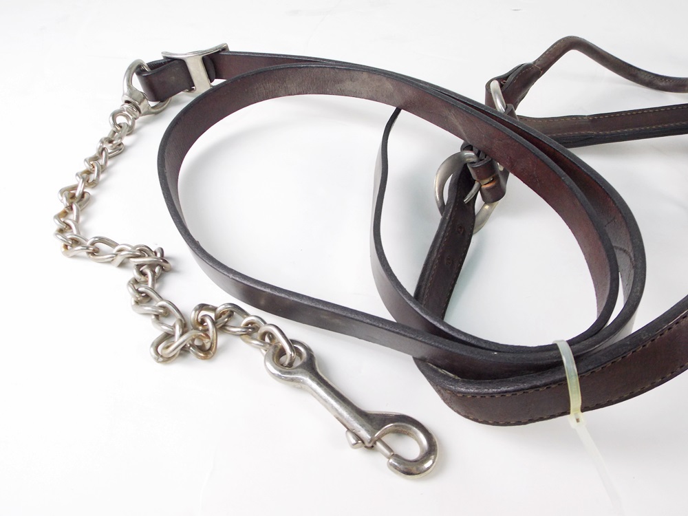A New and Unused Leather Horse Halter and Coordinating Lead