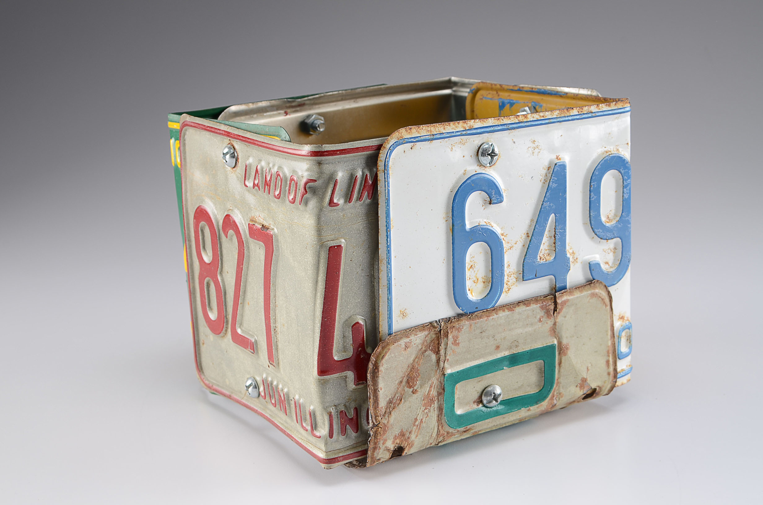 Handcrafted License Plate Container
