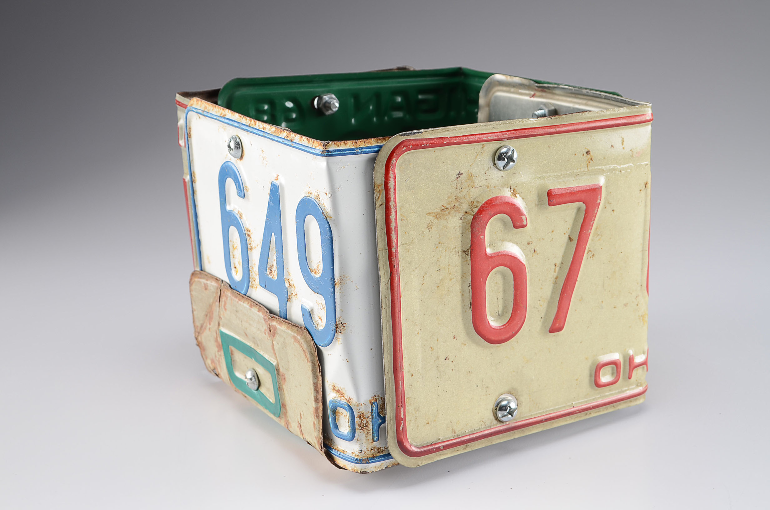 Handcrafted License Plate Container